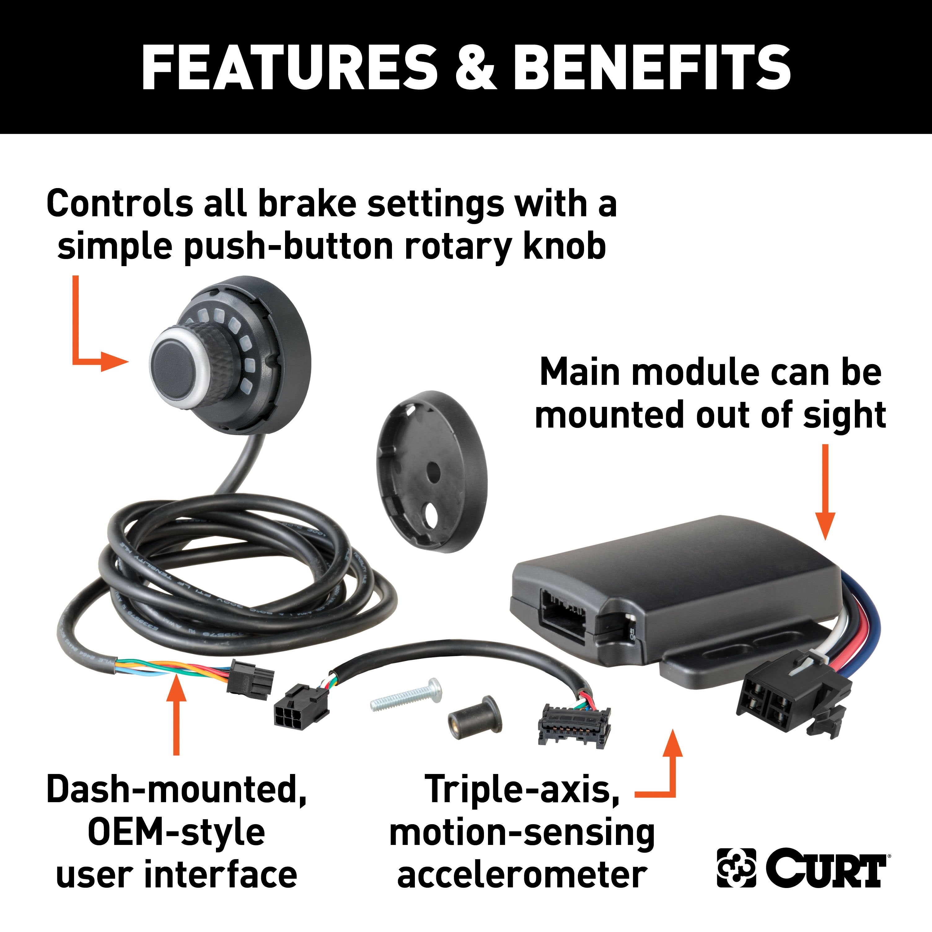 CURT Spectrum Original Equipment Style, Integrated Electric Trailer Brake Controller, Proportional Model 51170