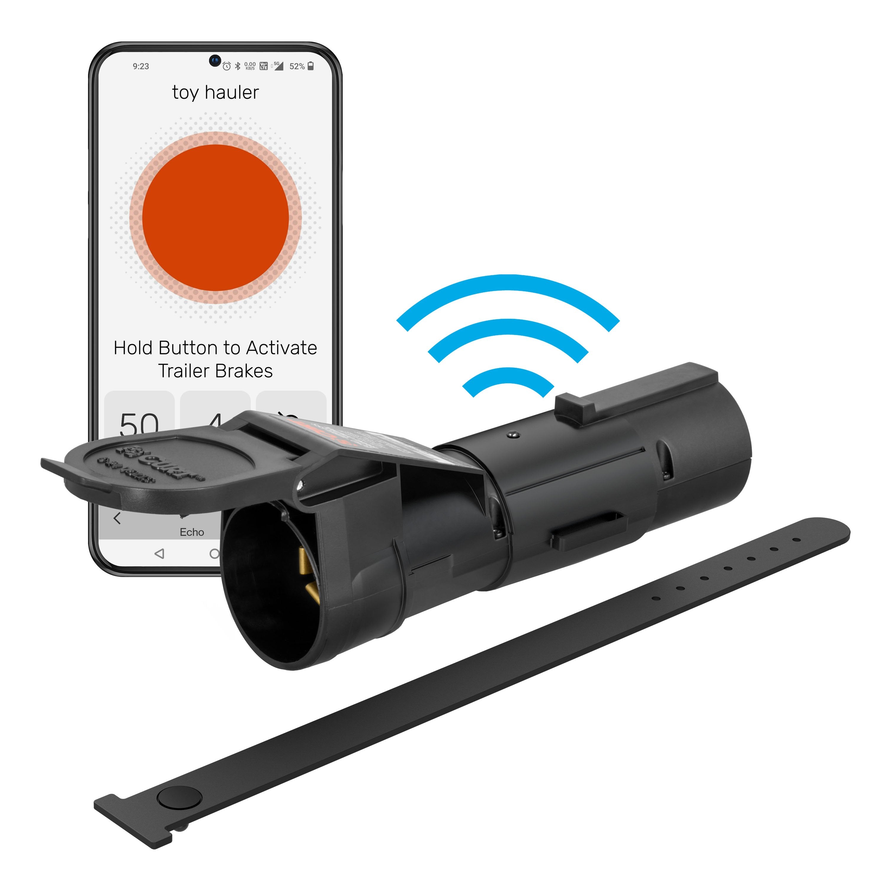 CURT Echo Mobile Electric Trailer Brake Controller with Bluetooth® Enabled Smartphone Connection, Proportional Model 51180