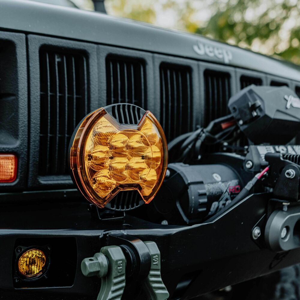 SlimLite 6 Inch Light Shield SAE Driving Beam Yellow KC HiLiTES