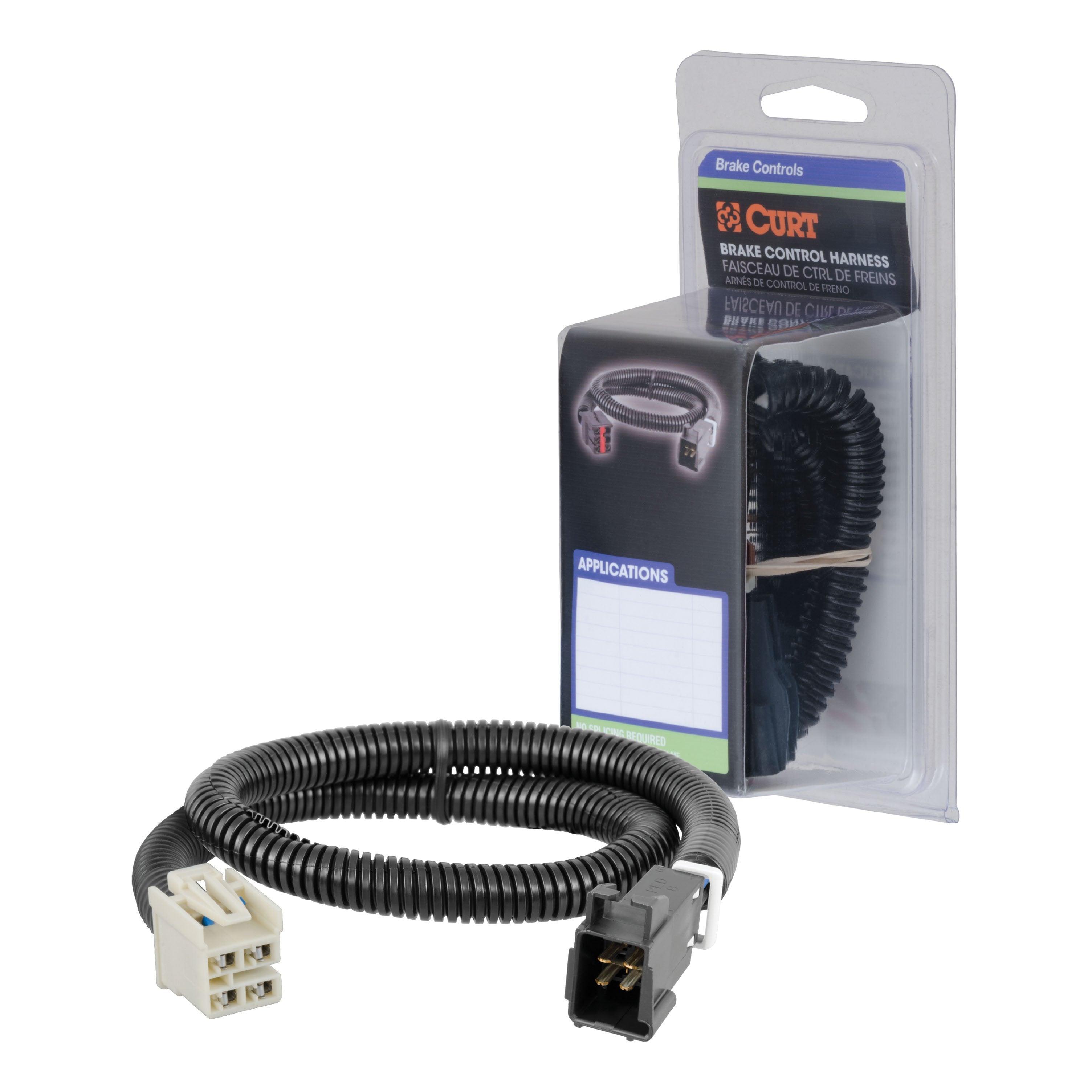 CURT Quick Plug Electric Trailer Brake Controller Wiring Harness, Select Chevrolet Silverado, Suburban, Tahoe, GMC Sierra, Yukon, Escalade Model 51452