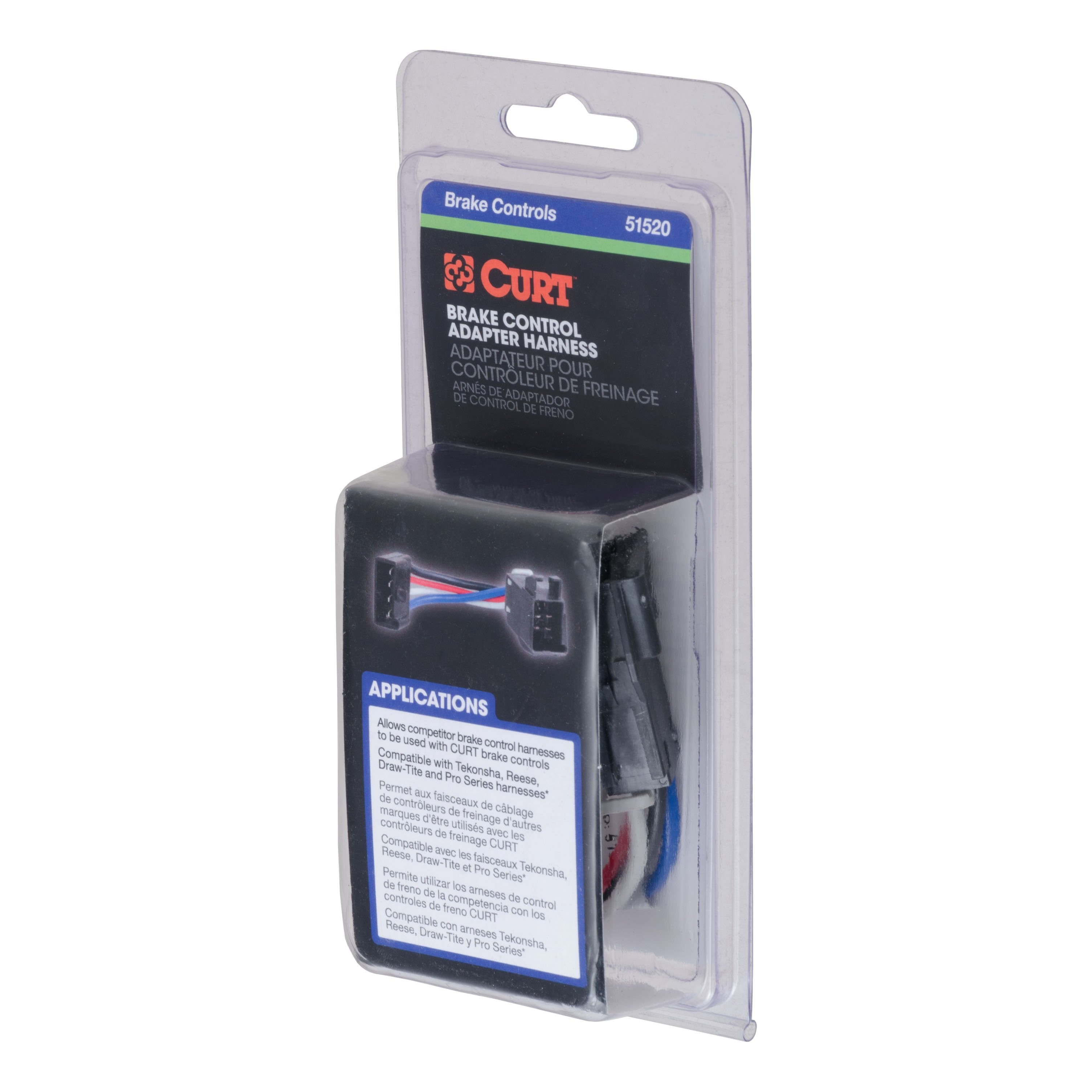 CURT Quick Plug Electric Trailer Brake Controller Wiring Adapter for Competitor Harnesses to Controllers Model 51520