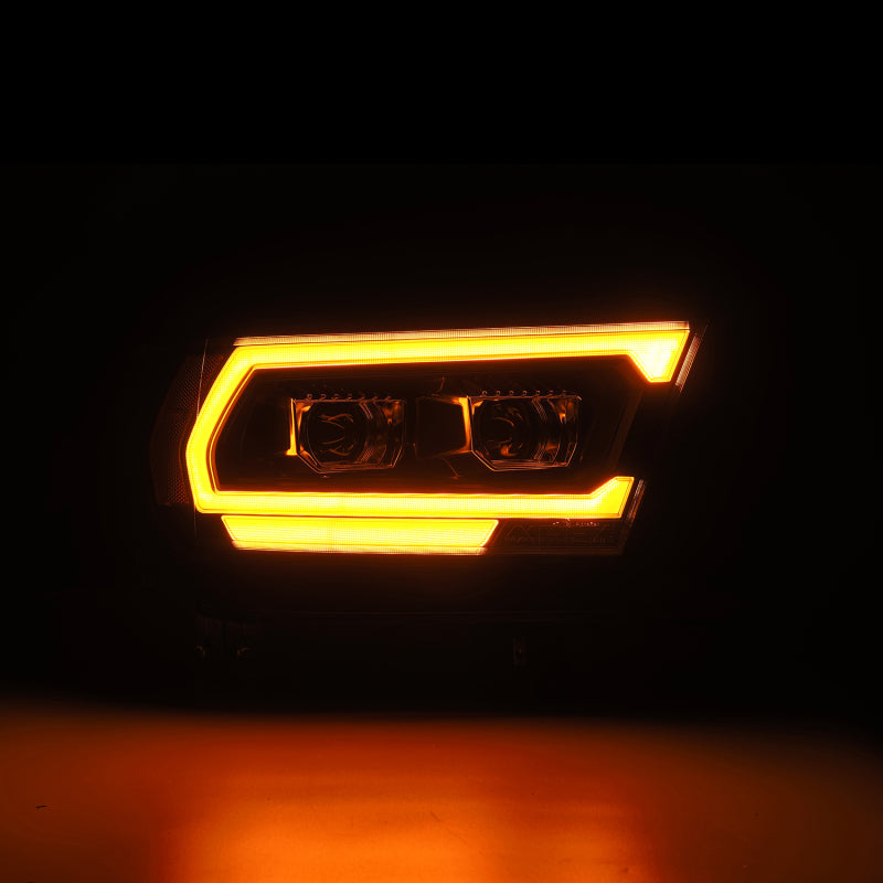 AlphaRex LUXX LED projector headlights for 19-22 Dodge Ram 1500 with sequential activation lights and DRL.