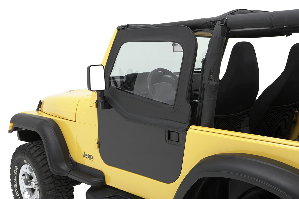 Jeep Half Doors HighRock 4x4 Element Upper Fabric Half Doors For Jeep 1980-1986 CJ7 Front Black Denim Pair Bestop