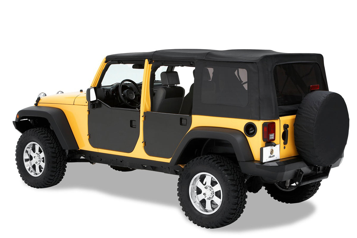 HighRock 4x4 Element Door Enclosure Panels For Jeep 2007-2018 Wrangler JK Rear Black Bestop