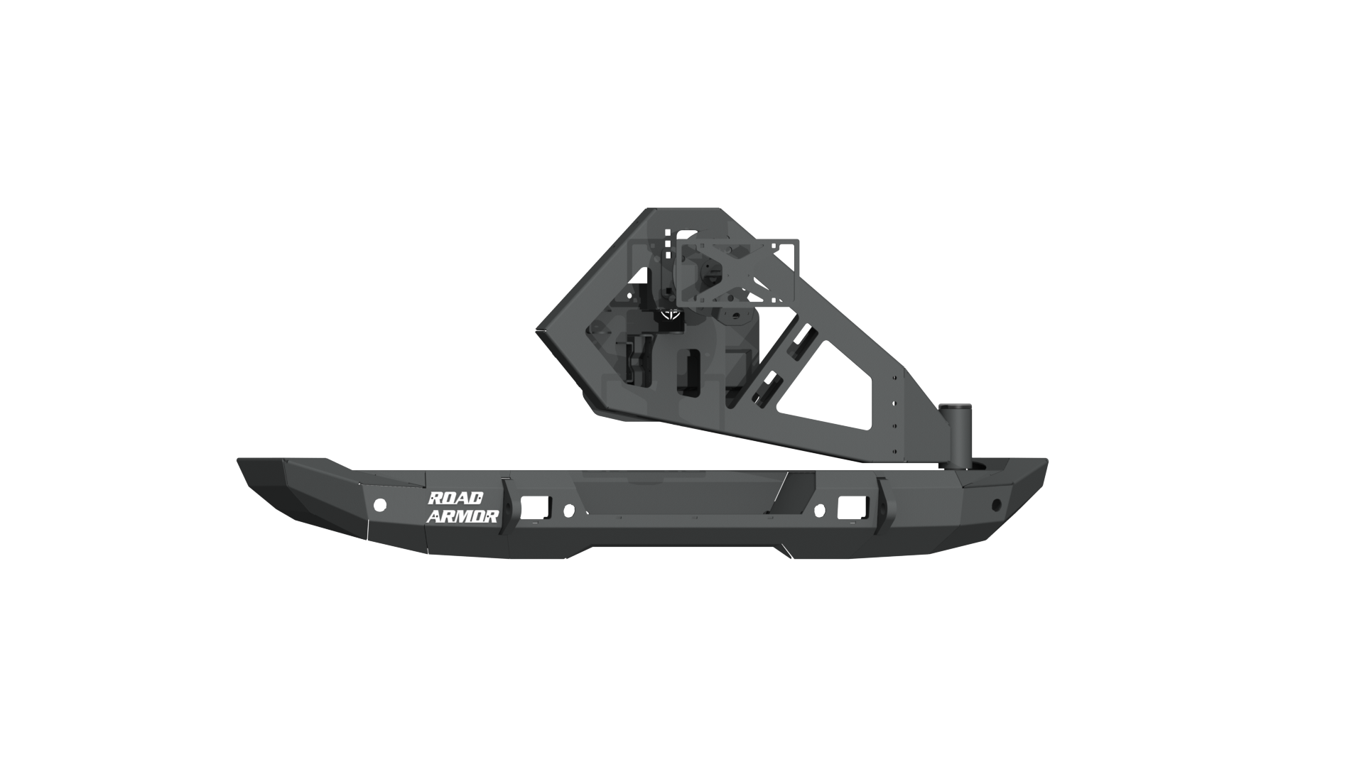Stealth Rear Full Width Non-Winch Bumper | Tire Carrier - Texture Black 2018-2025 Jeep JL JLU