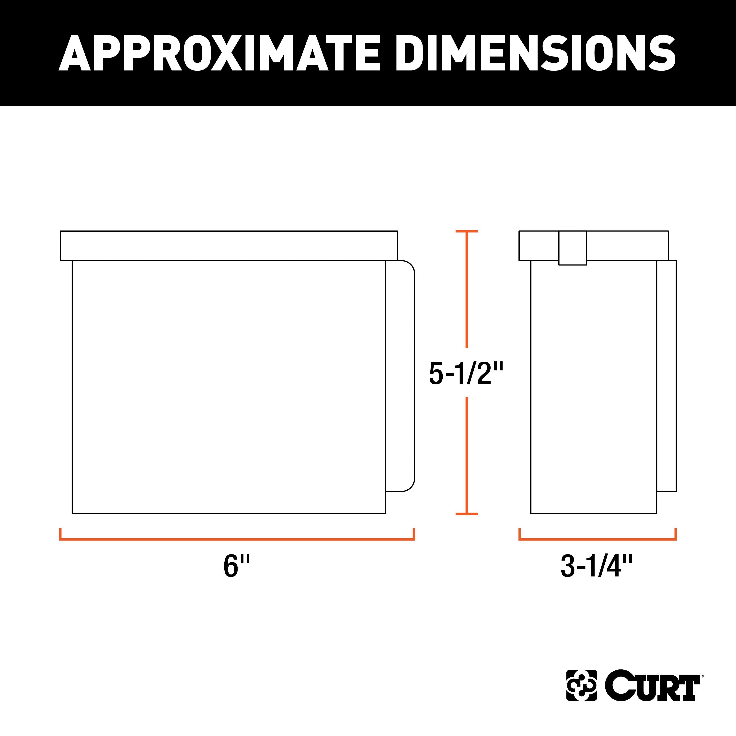 CURT 6-Inch x 5-1/2-Inch x 3-1/4-Inch Lockable Trailer Breakaway Battery Case Model 52022