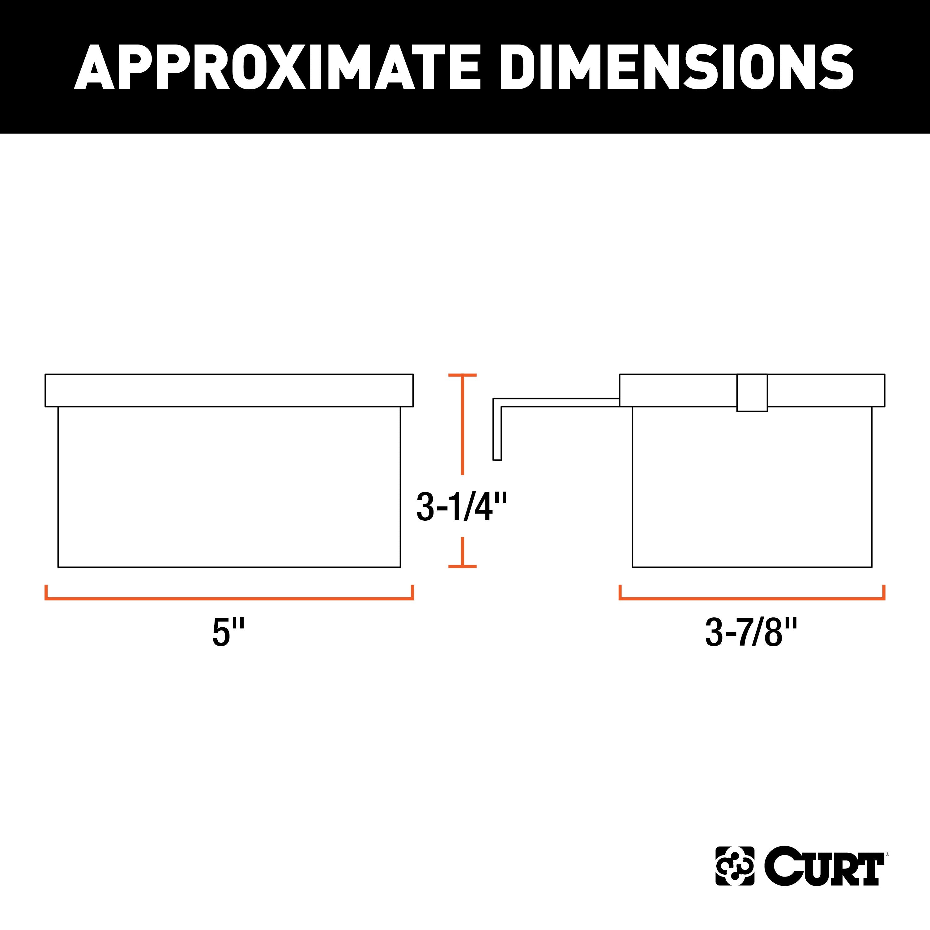 CURT 5-Inch x 3-1/4-Inch x 3-7/8-Inch Lockable Breakaway Battery Case with Metal Bracket Model 52029