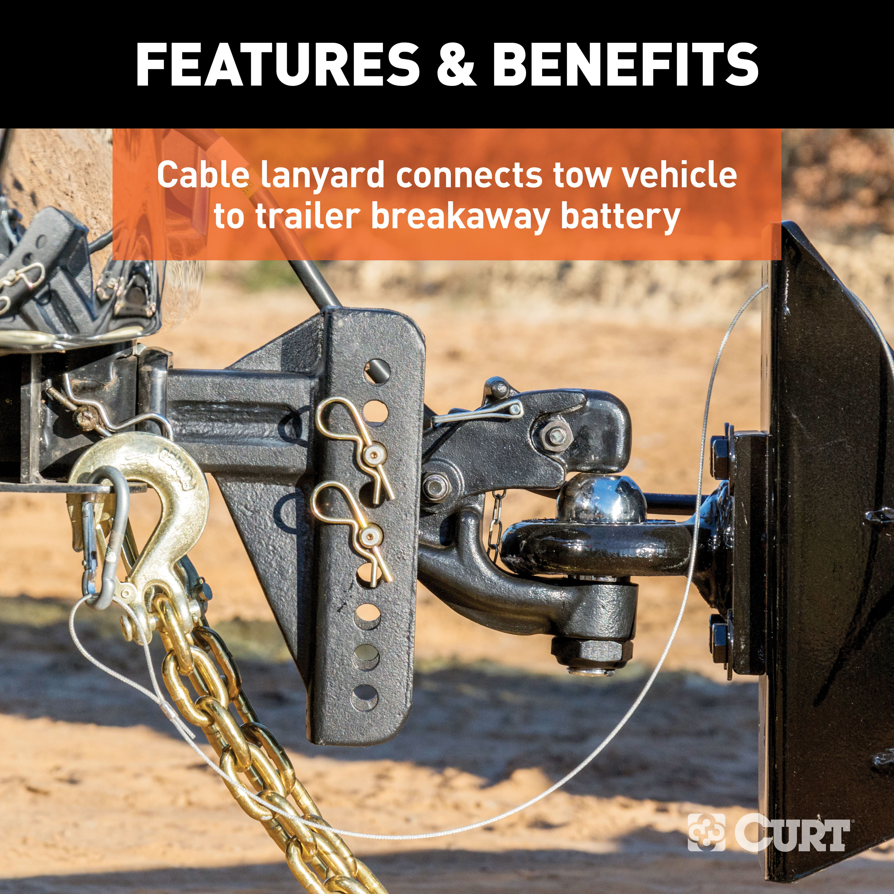 CURT Soft-Trac 1 Trailer Breakaway Switch Kit System with Battery and Charger Model 52040