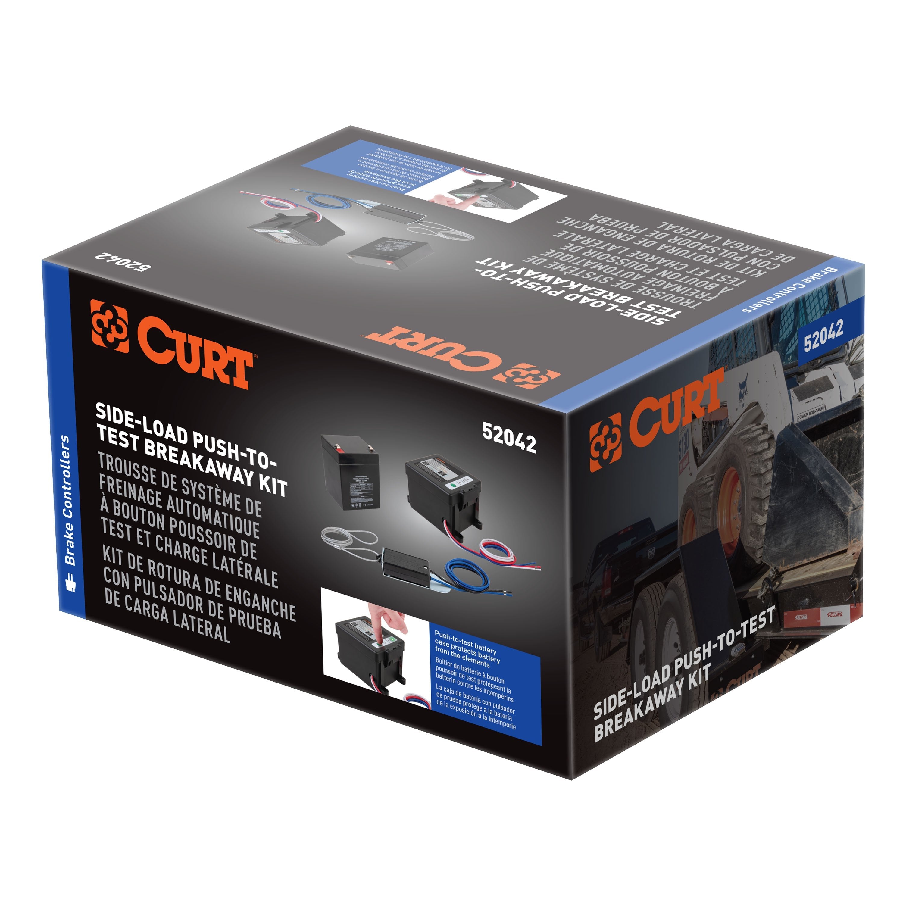 CURT Push-to-Test Trailer Breakaway Switch Kit System with Battery Model 52042