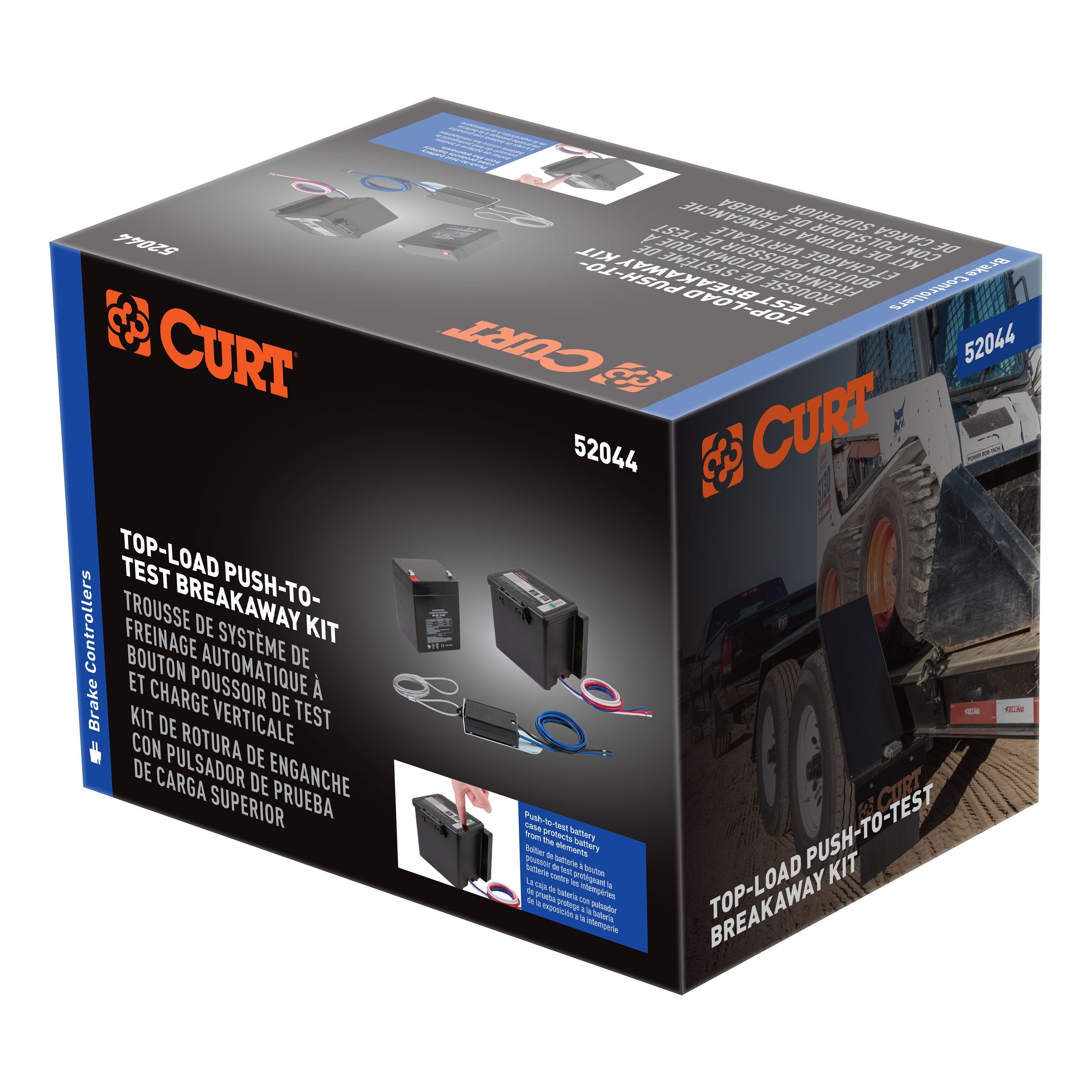 CURT Push-to-Test Trailer Breakaway Switch Kit System with Battery Model 52044