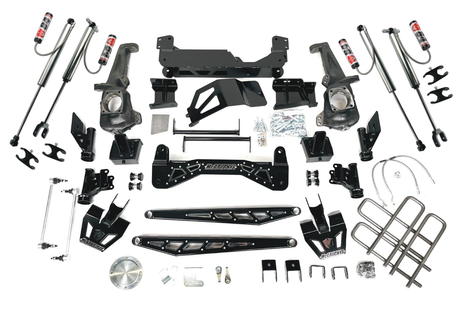 7-9 Inch Lift Kit, 2011-2019 GM 3500 Truck, 2WD/4WD, Gas/Diesel, Black Powder Coat w/ Stainless Steel Inserts McGaughys Suspensi