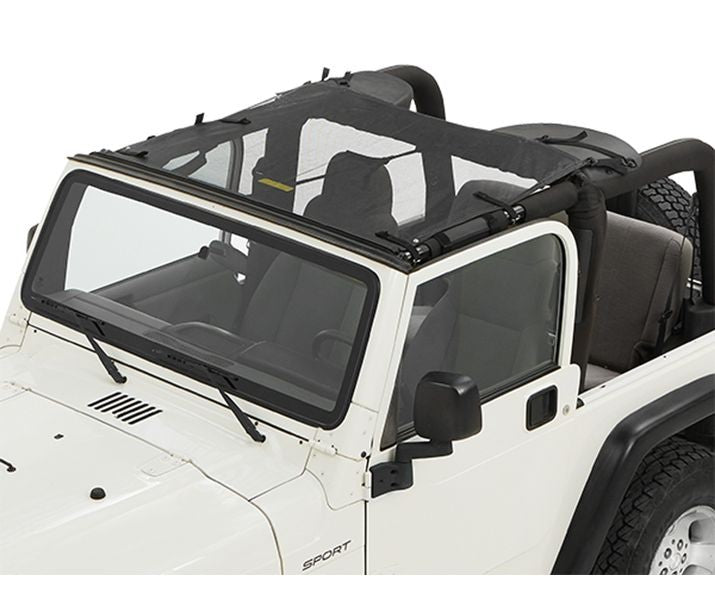 Jeep Wrangler Bikini Top Sun Standard Targa Style Bikini Top For Jeep 1997-2006 Wrangler TJ Mesh Fabric Bestop