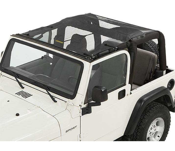 Jeep Wrangler Bikini Top Sun Extended Safari Style Bikini Top For Jeep 1997-2006 Wrangler TJ Mesh Bestop