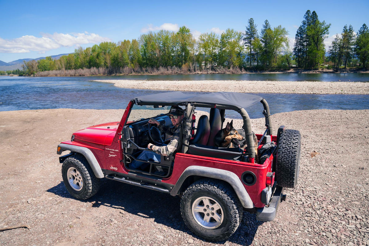 Jeep Bikini Top Header Safari Bikini Tops For Jeep 1997-2002 Wrangler TJ Black Denim Fabric Bestop