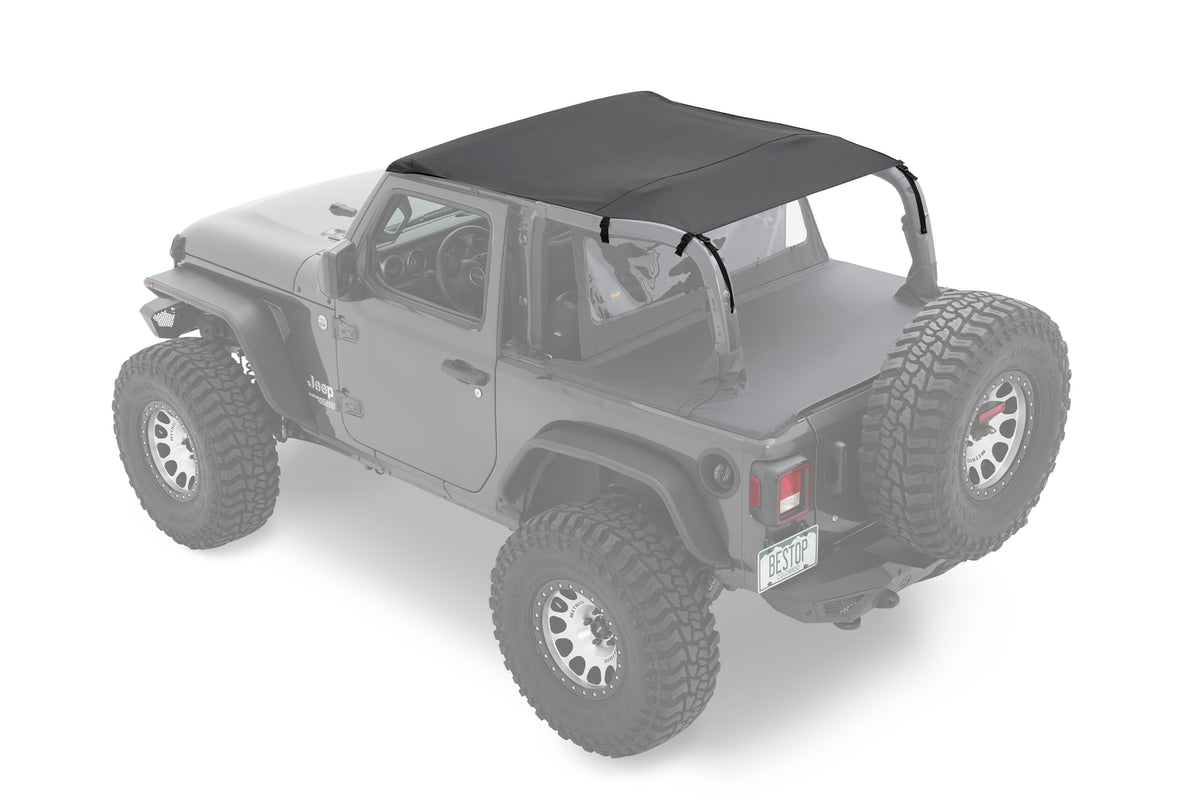Jeep Bikini Top Header Safari Bikini Tops For Jeep 2018-2023 Wrangler JL 2 Door Black Diamond Fabric Bestop