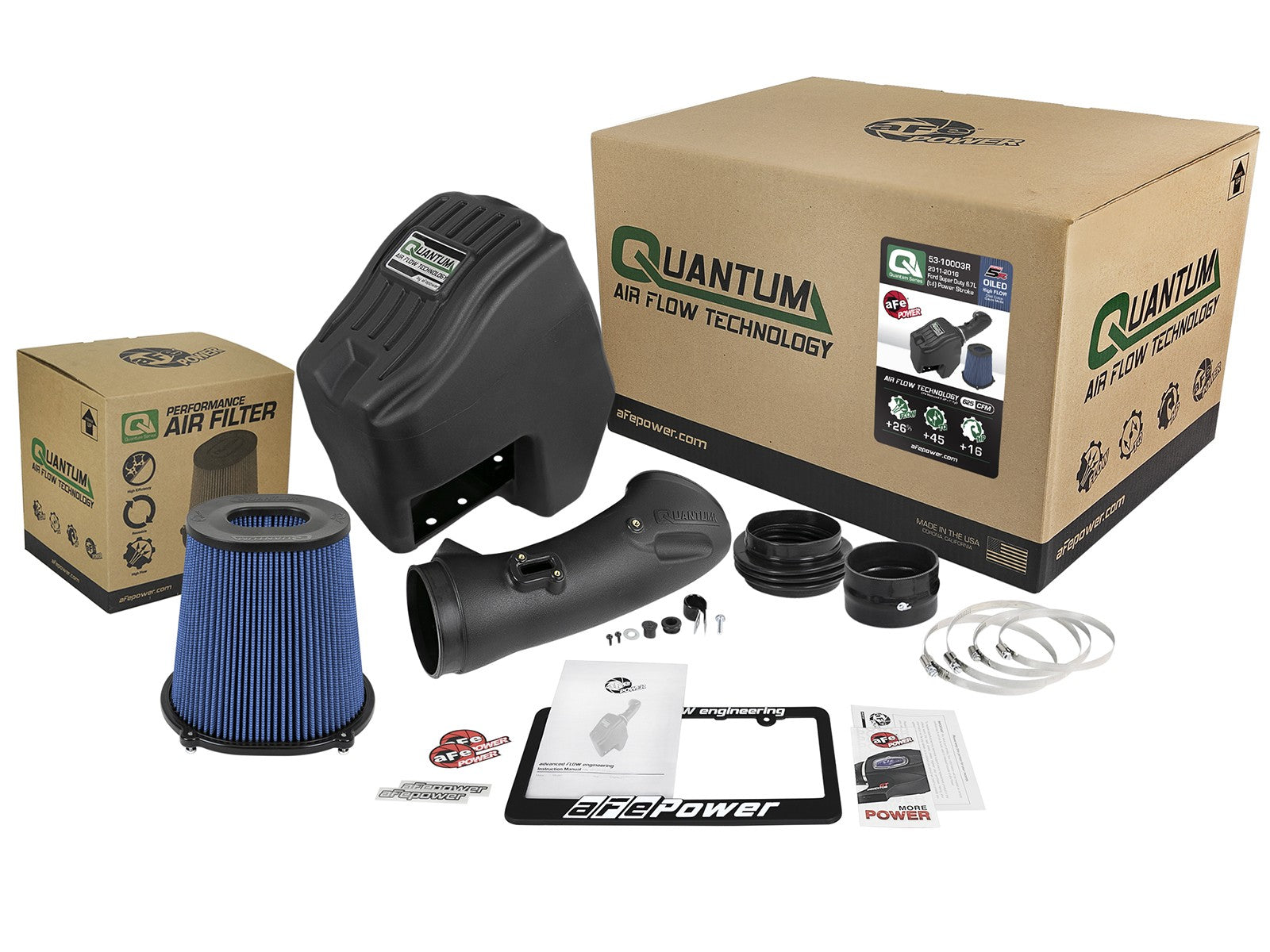 Quantum Cold Air Intake System w/ Pro 5R Filter Ford Diesel Trucks 11-16 V8-6.7L (td) aFe Power