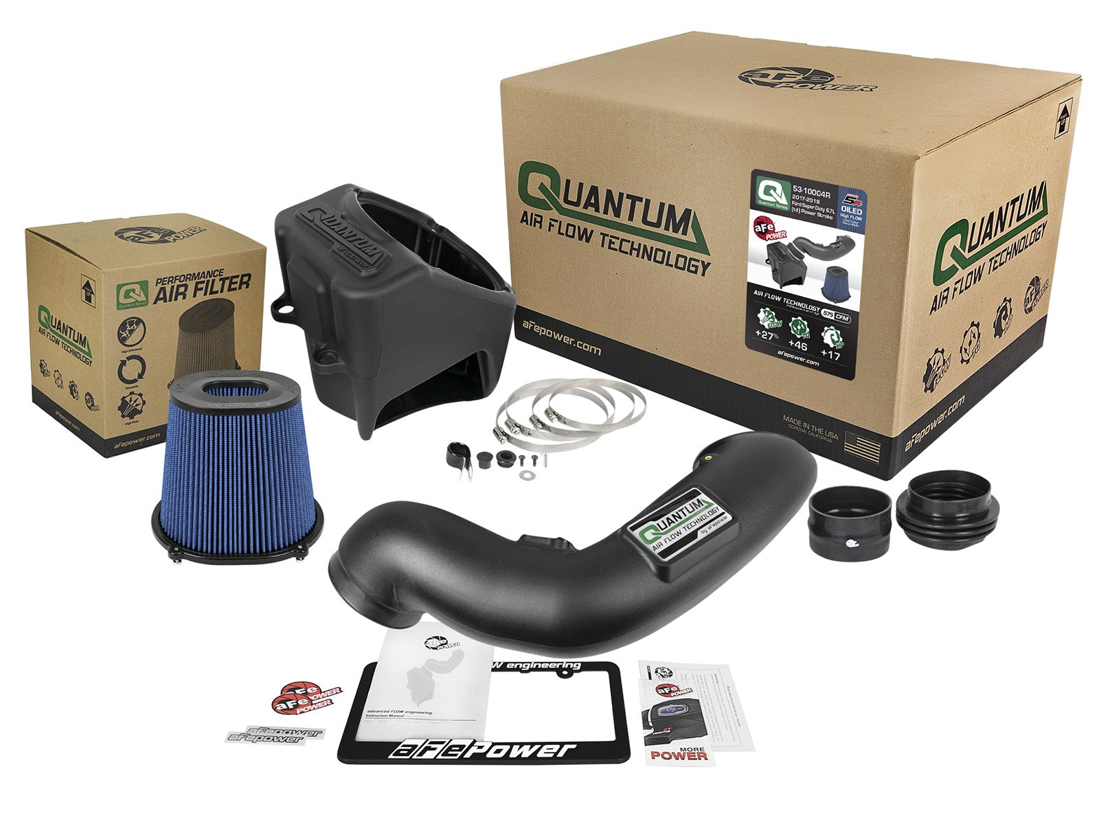 Quantum Cold Air Intake System w/ Pro 5R Filter Ford Diesel Trucks 17-19 V8-6.7L (td) aFe Power