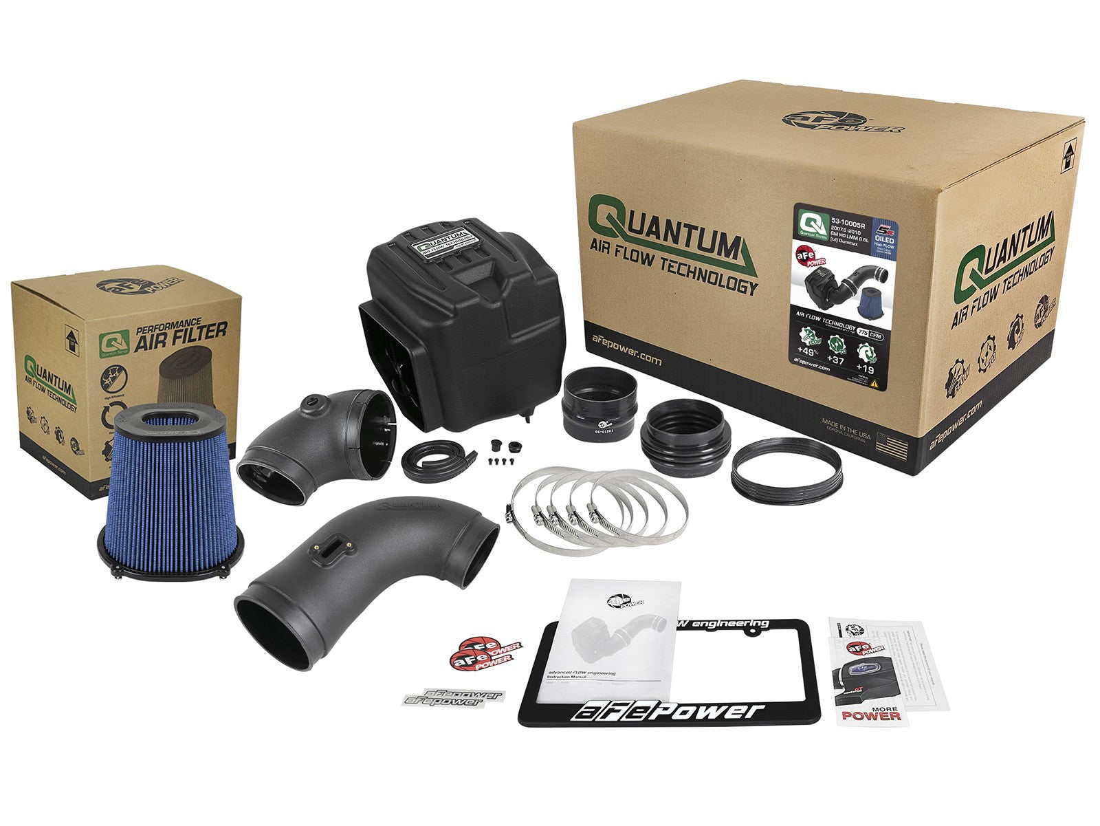 Quantum Cold Air Intake System w/ Pro 5R Filter GM Diesel Trucks 07.5-10 V8-6.6L (td) Lmm aFe Power