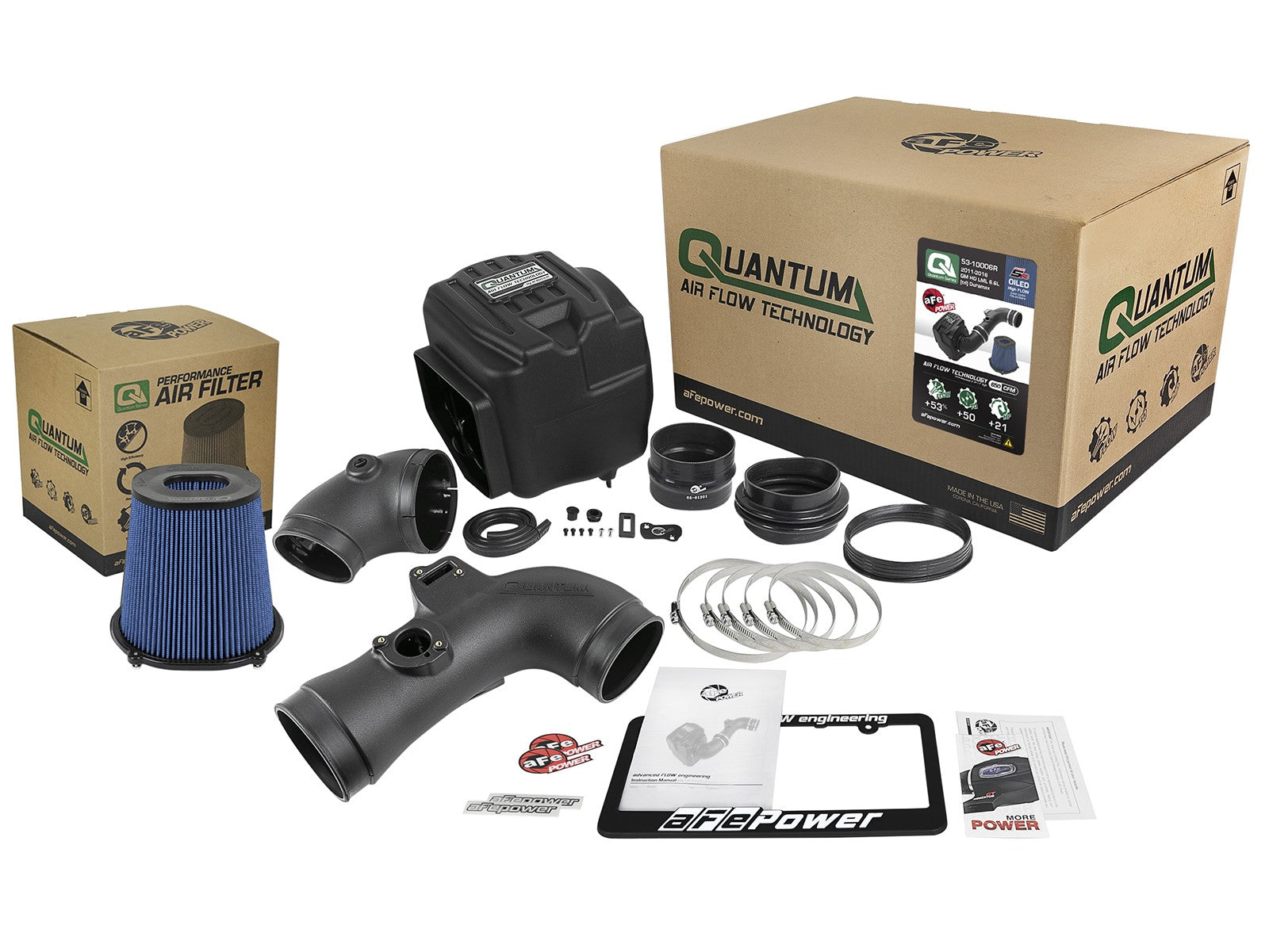 Quantum Cold Air Intake System w/ Pro 5R Filter GM Diesel Trucks 11-16 V8-6.6L (td) Lml aFe Power
