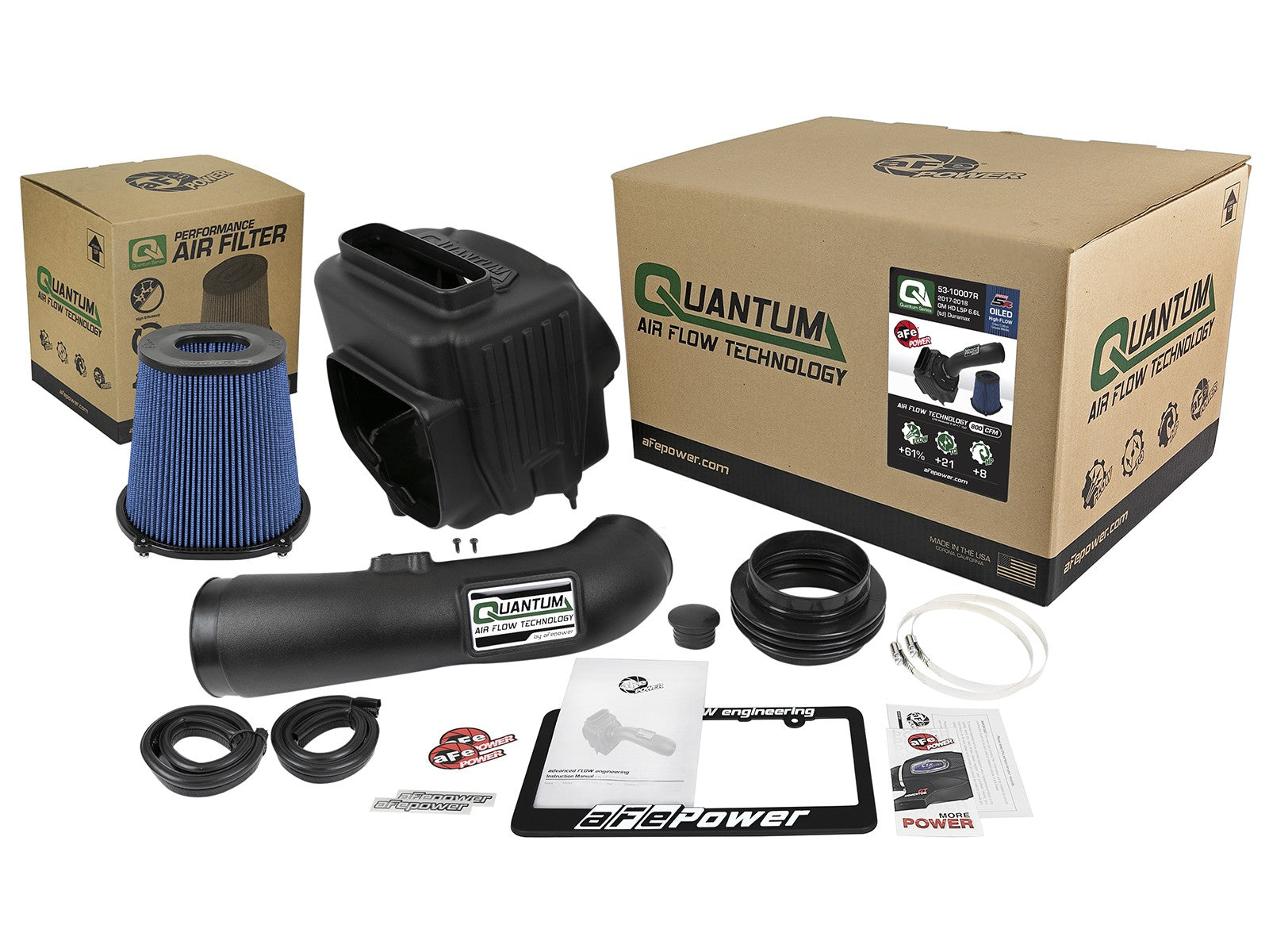 Quantum Cold Air Intake System w/ Pro 5R Filter GM Diesel Trucks 17-19 V8-6.6L (td) L5P aFe Power