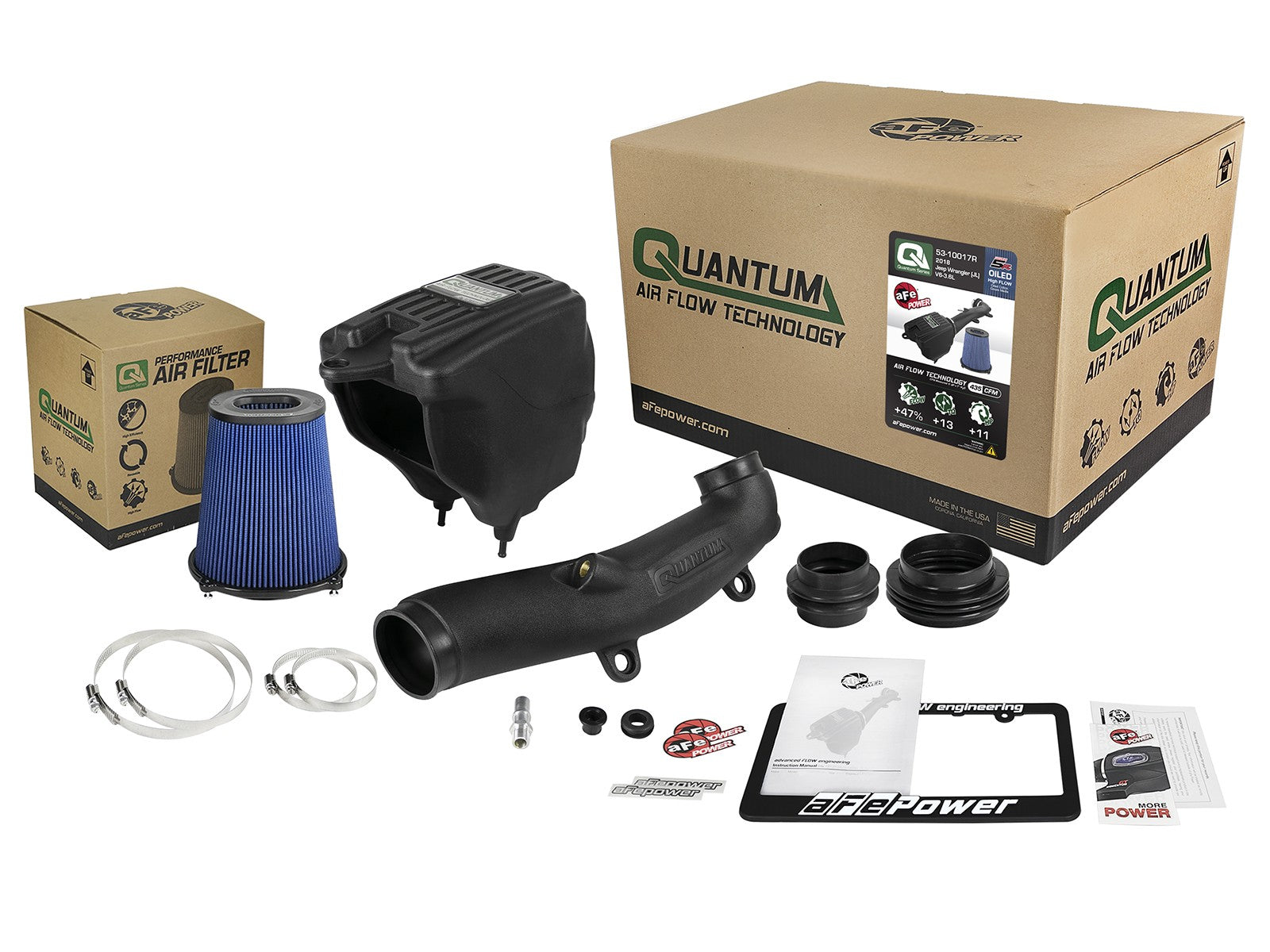 Quantum Cold Air Intake System w/ Pro 5R Filter Jeep Wrangler (Jl)/Gladiator (Jt) 18-26 V6-3.6L aFe Power
