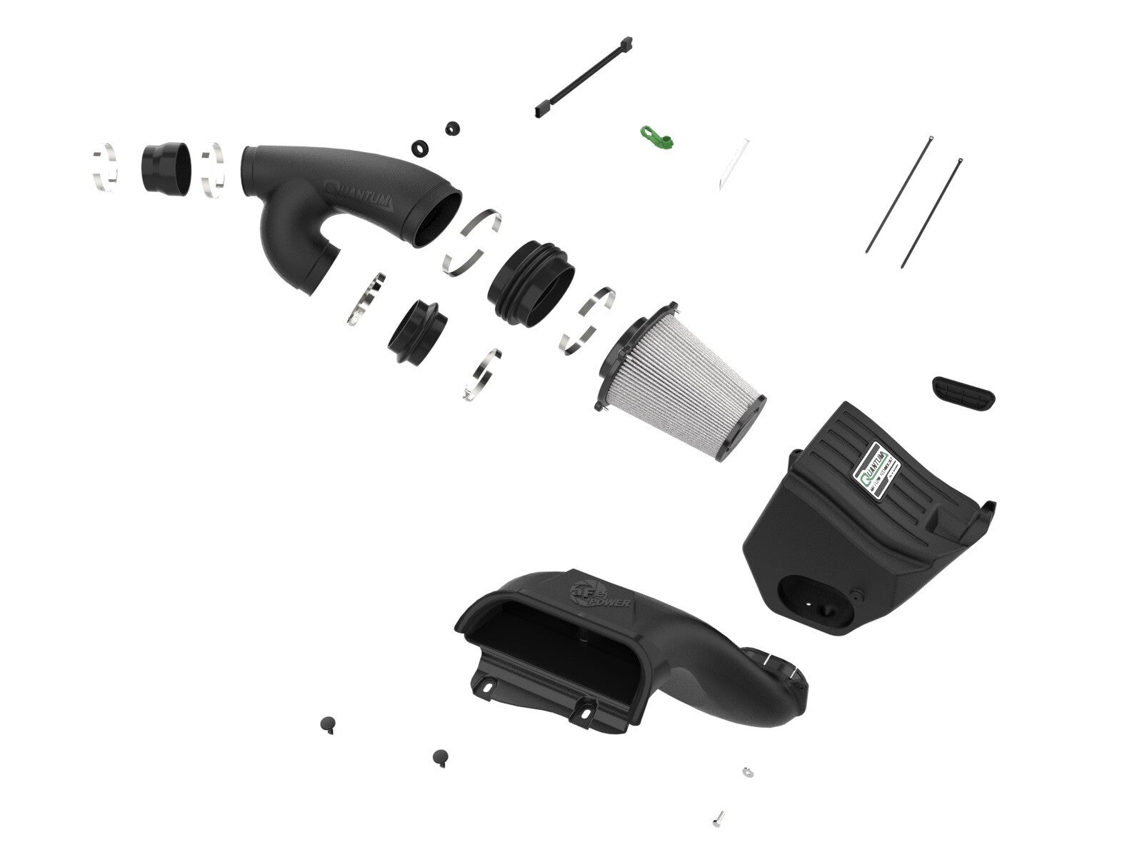 Quantum Cold Air Intake System w/ Pro Dry S Filter Ford F-150/Raptor 15-26 V6-2.7L (tt)/V6-3.5L (tt) aFe Power