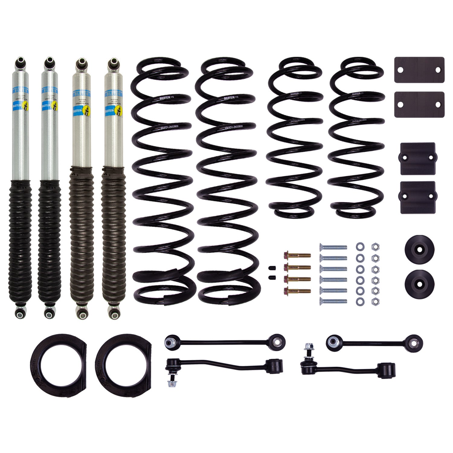 Suspension Lift Kit Jeep Wrangler JL 18+ 4dr 1.5 Inch Lift Kit Without Winch Lift Height 1.5 Inch on Rubicon 2.5 Inch On Others B8 5100 Lift Kit Bilstein