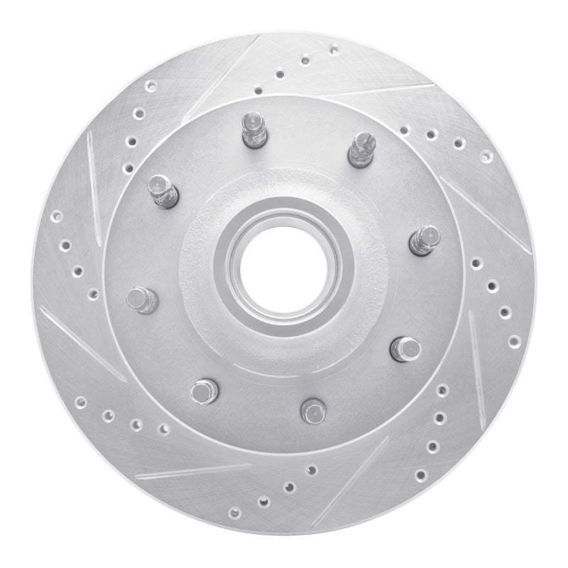 R1 99-02 Ford F-350 Super Duty 2WD Front Left Drilled & Slotted Silver Brake Rotor