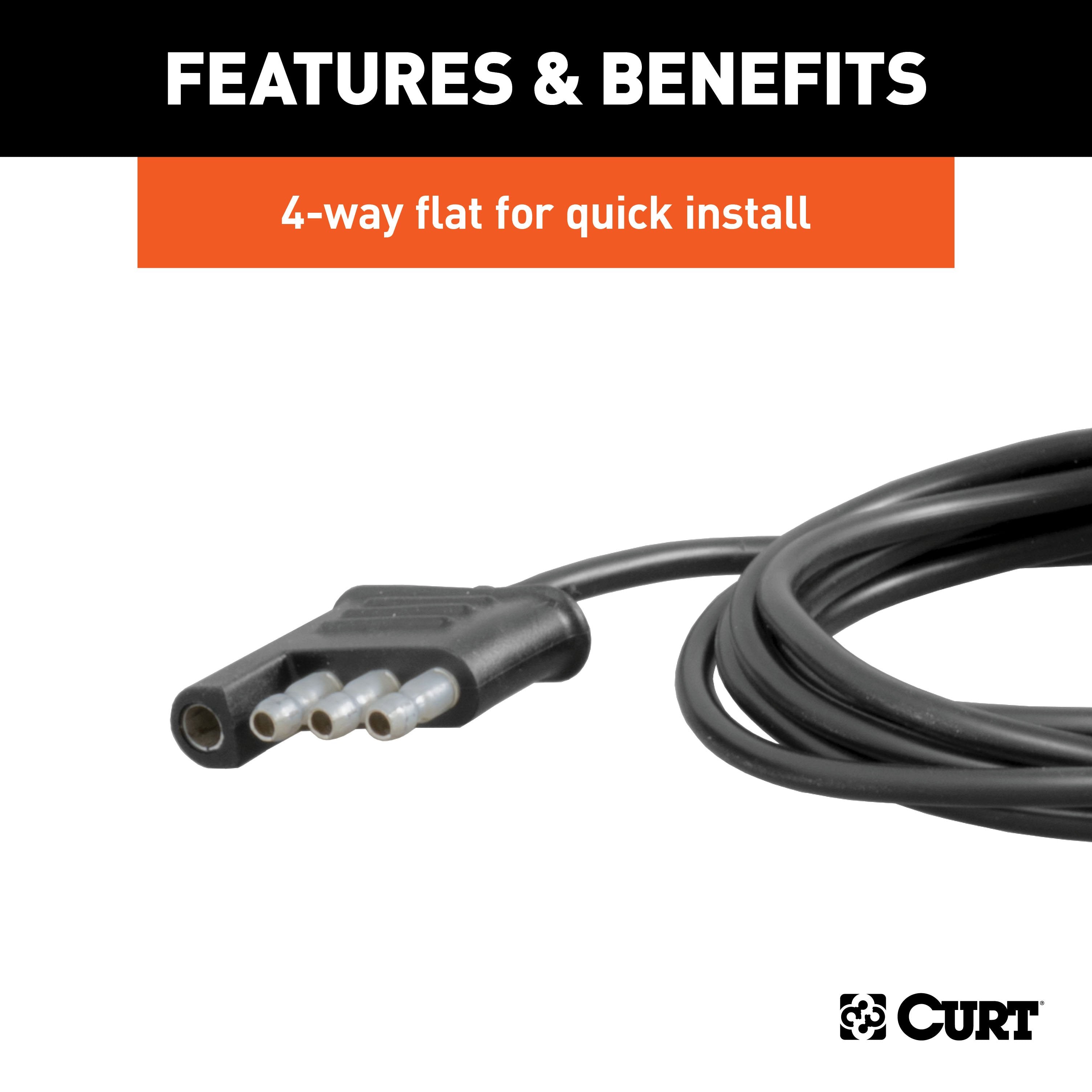 CURT Auxiliary Automotive LED Light Strips for Hitch Cargo Carrier, Bike Rack, 2-Pack Model 53201
