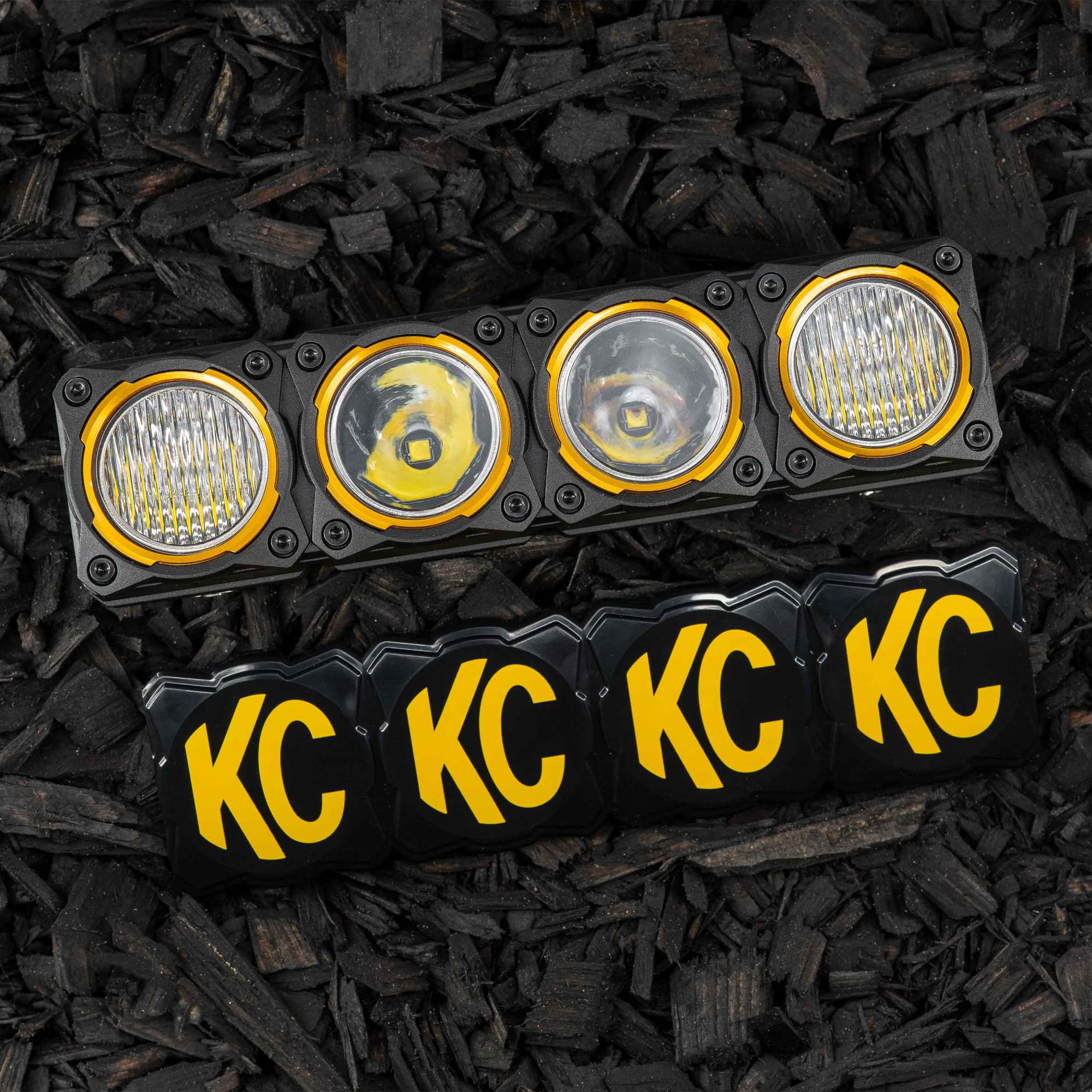 Head Light Cover Flex Era Bar 10 Inch Black/Yellow Each KC HiLiTES