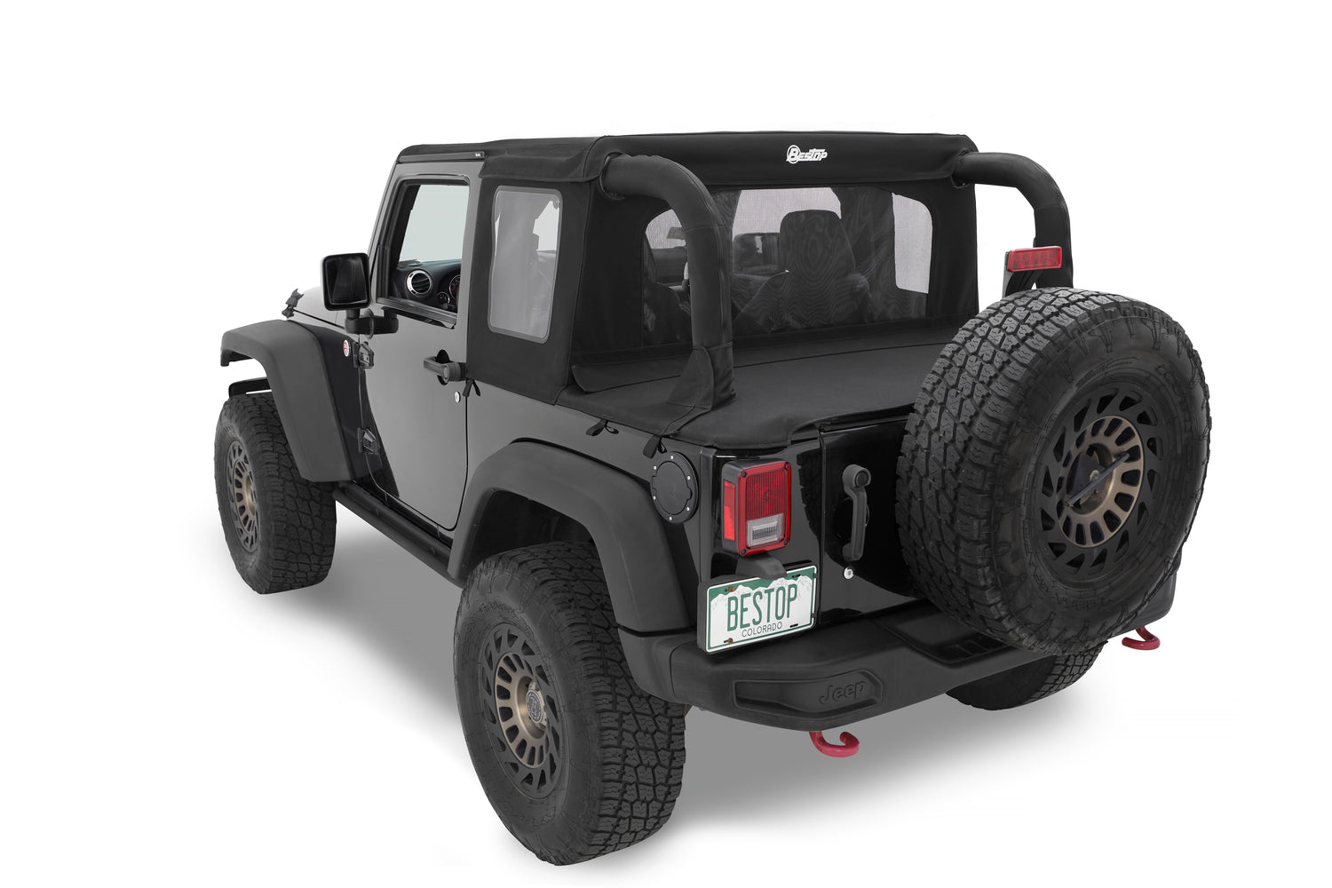 Jeep Wrangler Halftop Soft Tops For Jeep 2007-2018 Wrangler JK 2 Door Black Premium Twill Bestop