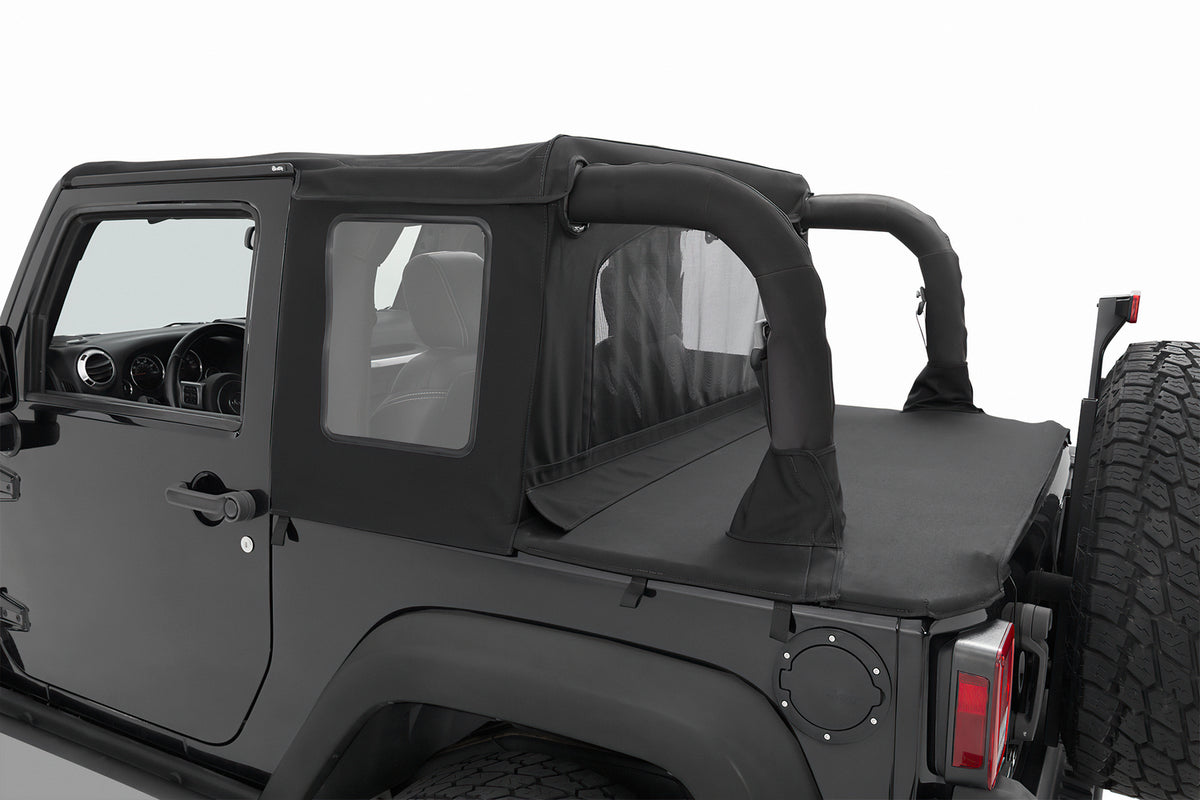 Jeep Wrangler Halftop Soft Tops For Jeep 2007-2018 Wrangler JK 2 Door Black Premium Twill Bestop