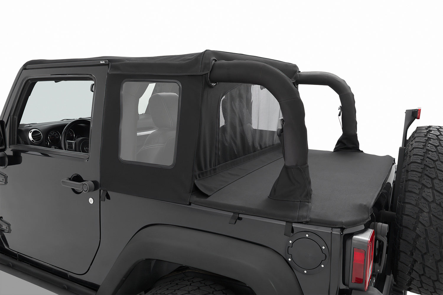 Jeep Wrangler Halftop Soft Tops For Jeep 2007-2018 Wrangler JK 2 Door Black Premium Twill Bestop