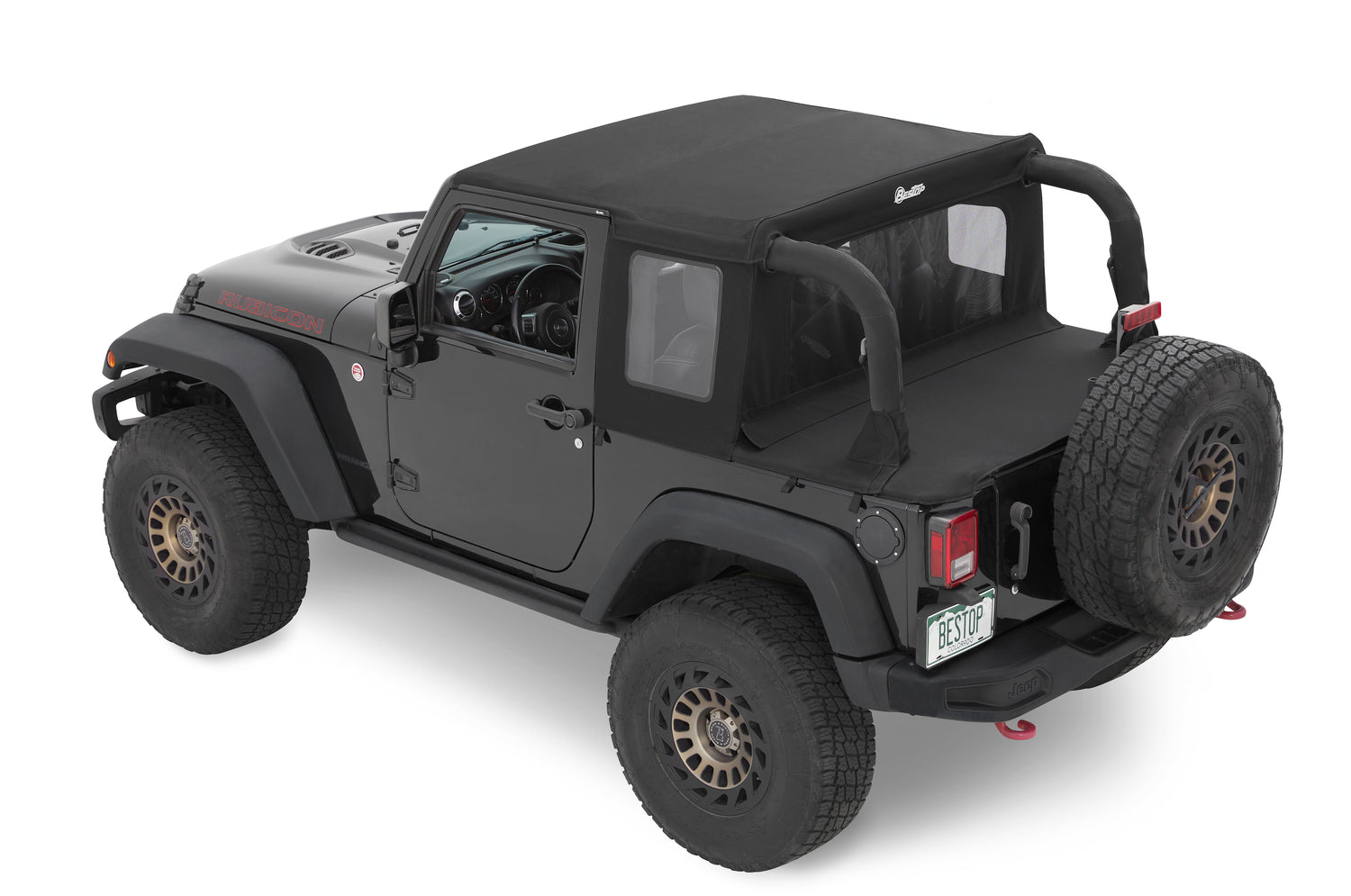 Jeep Wrangler Halftop Soft Tops For Jeep 2007-2018 Wrangler JK 2 Door Black Premium Twill Bestop
