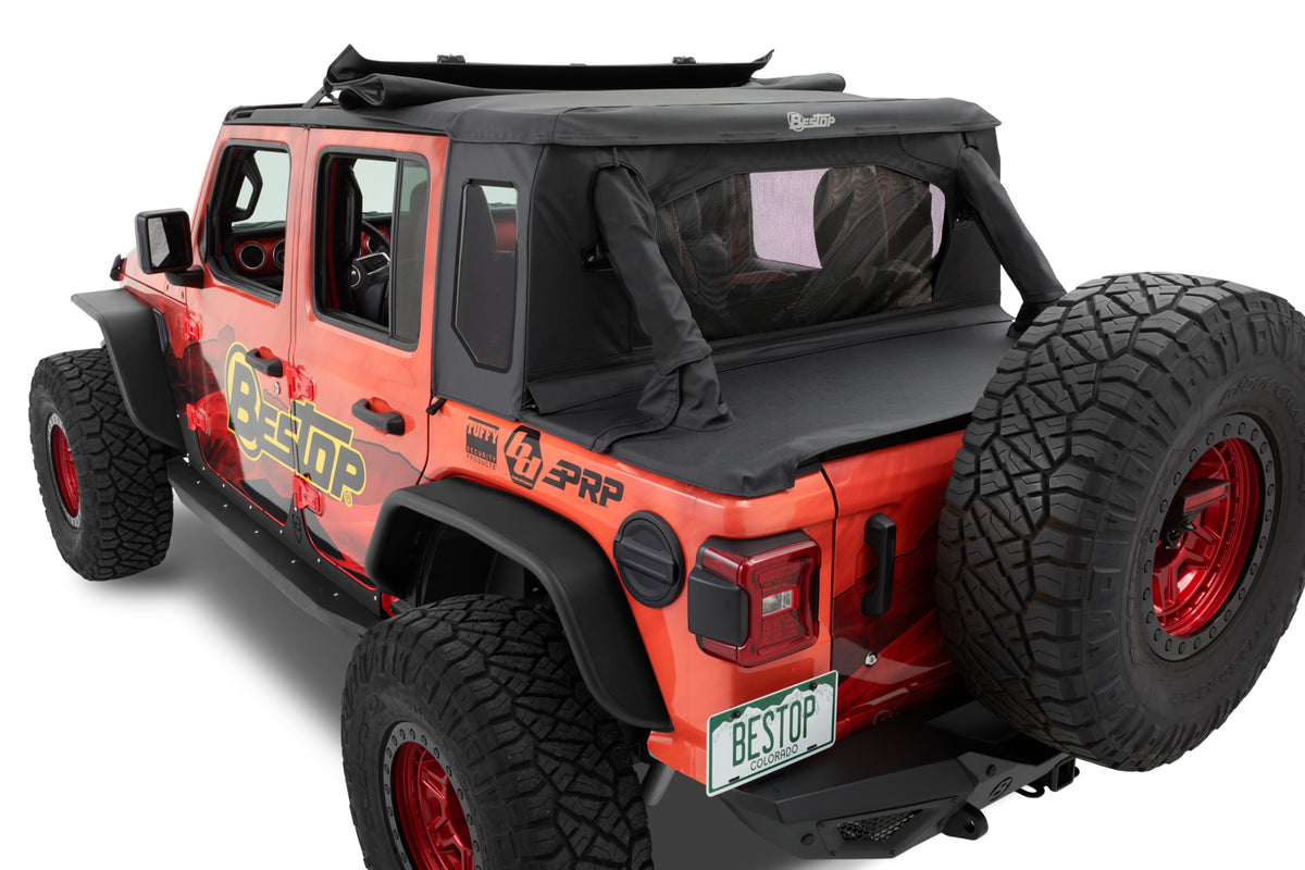 Jeep Wrangler Halftop Soft Tops For Jeep 2018-2023 Wrangler JL 4 Door Black Premium Twill Bestop