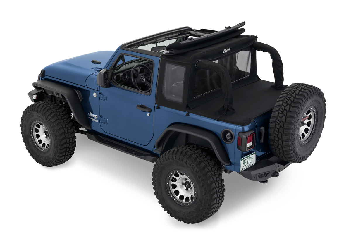 Jeep Wrangler Halftop Soft Tops For Jeep 2018-2023 Wrangler JL 2 Door Black Premium Twill Bestop