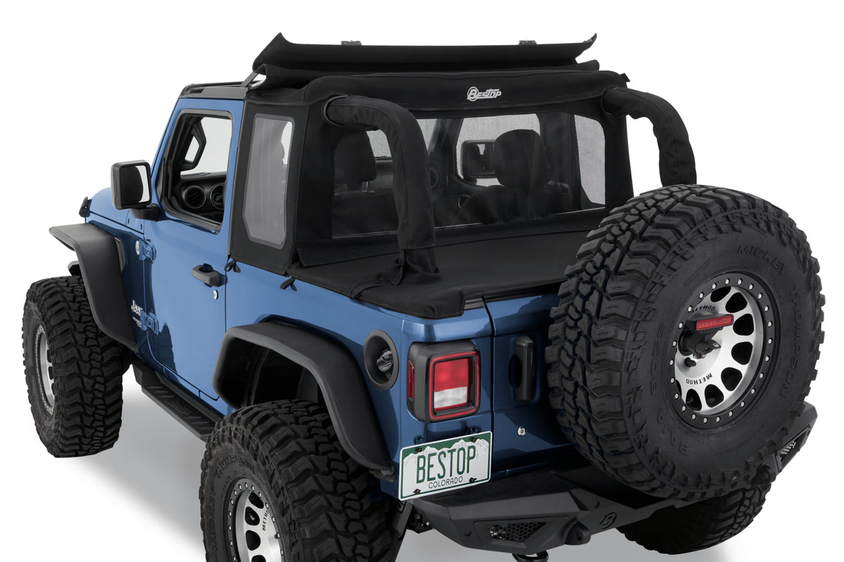 Jeep Wrangler Halftop Soft Tops For Jeep 2018-2023 Wrangler JL 2 Door Black Premium Twill Bestop