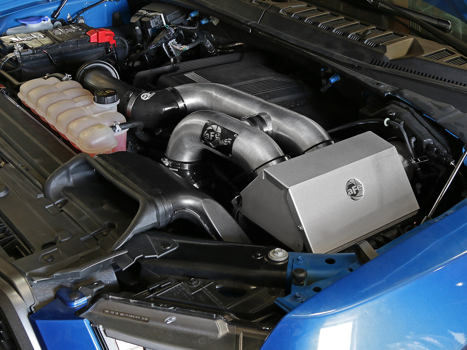 Rapid Induction Cold Air Intake System w/ Pro 5R Filter Brushed Ford F-150/Raptor 17-20 V6-3.5L (tt)/Expedition 18-21 V6-3.5L (tt) aFe Power