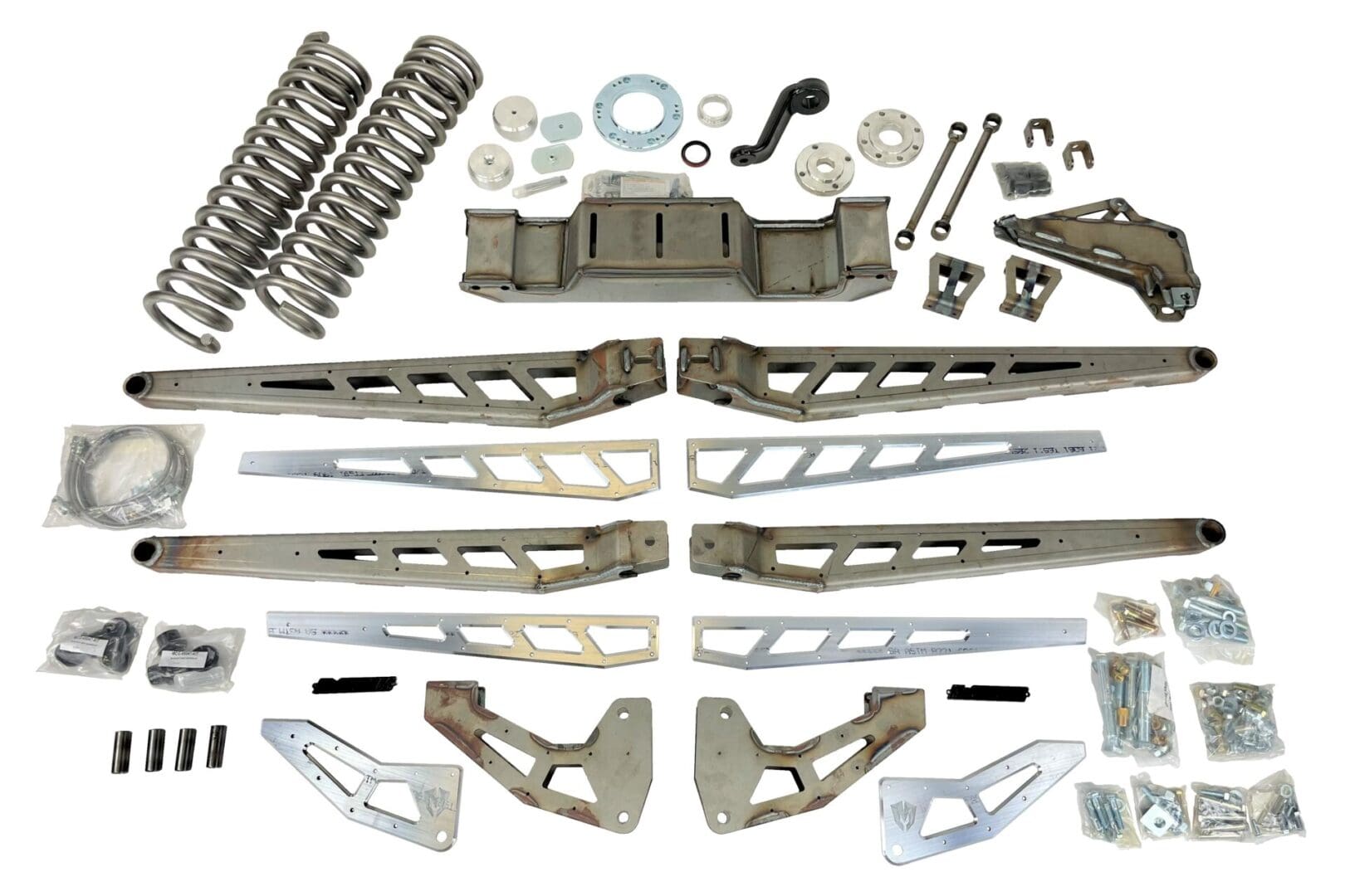 McGaughy's 10 Inch Premium Lift Kit with 4-Link 2013-2018 Dodge Ram 3500 4WD Raw Finish