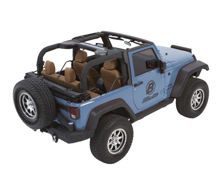 Jeep Trektop Glide - Jeep 07-18 Wrangler JK 2-Door (Black Diamond) Bestop
