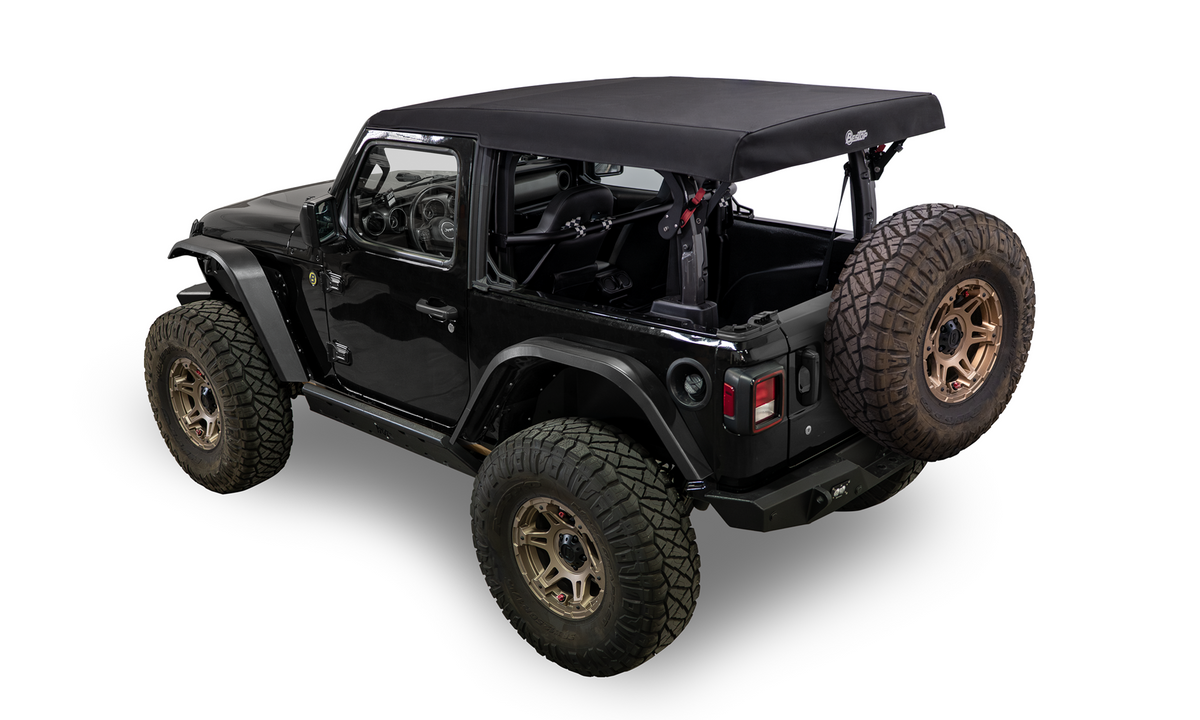 Supertop Glide Jeep 2018-26 Wrangler JL 2-Door Squareback, Premium Black Twill Bestop