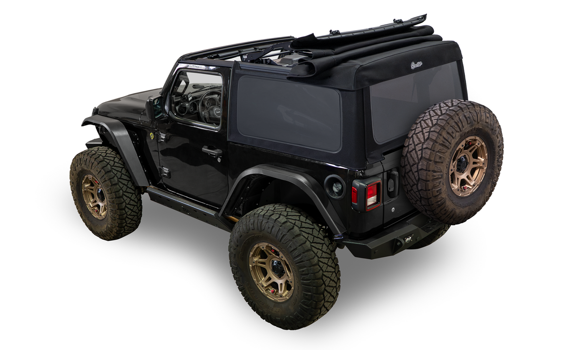 Supertop Glide Jeep 2018-26 Wrangler JL 2-Door Squareback, Premium Black Twill Bestop