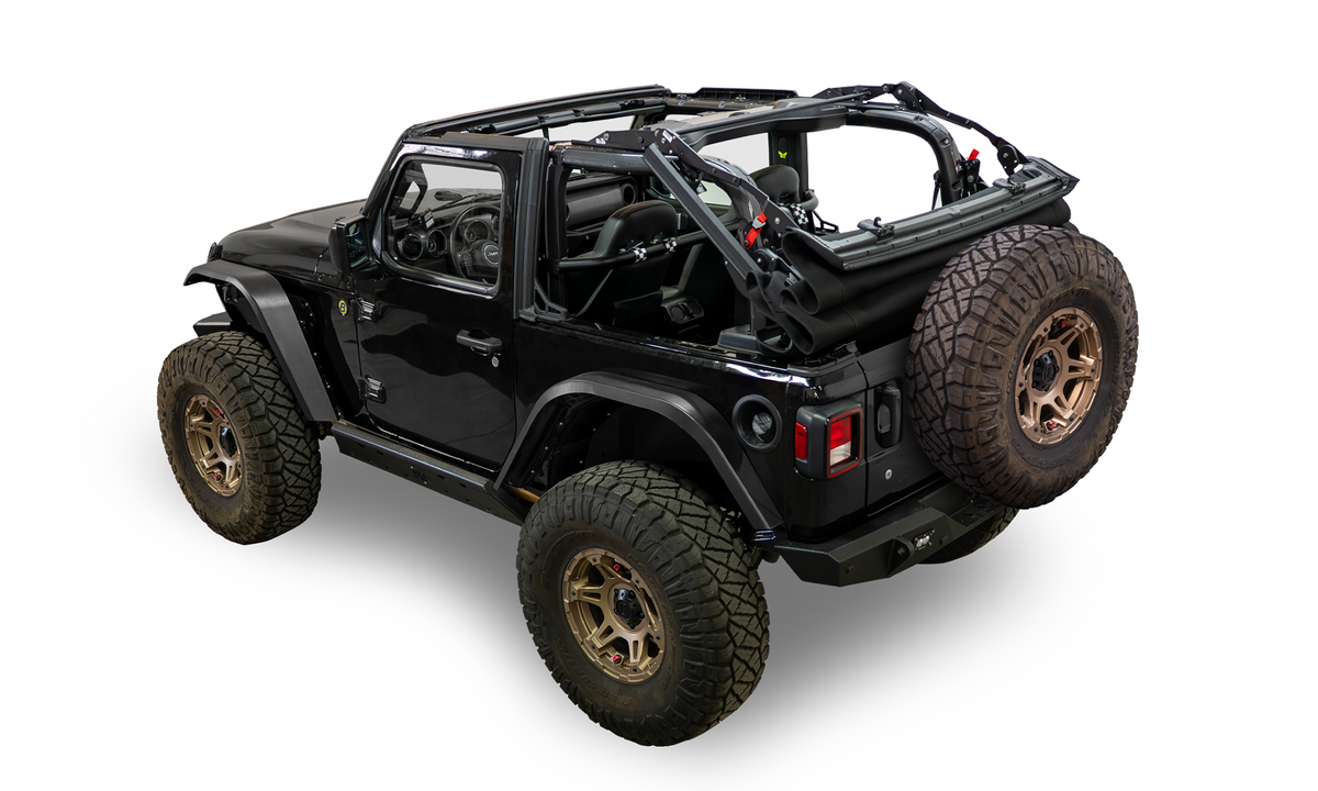 Supertop Glide Jeep 2018-26 Wrangler JL 2-Door Squareback, Black Diamond Bestop