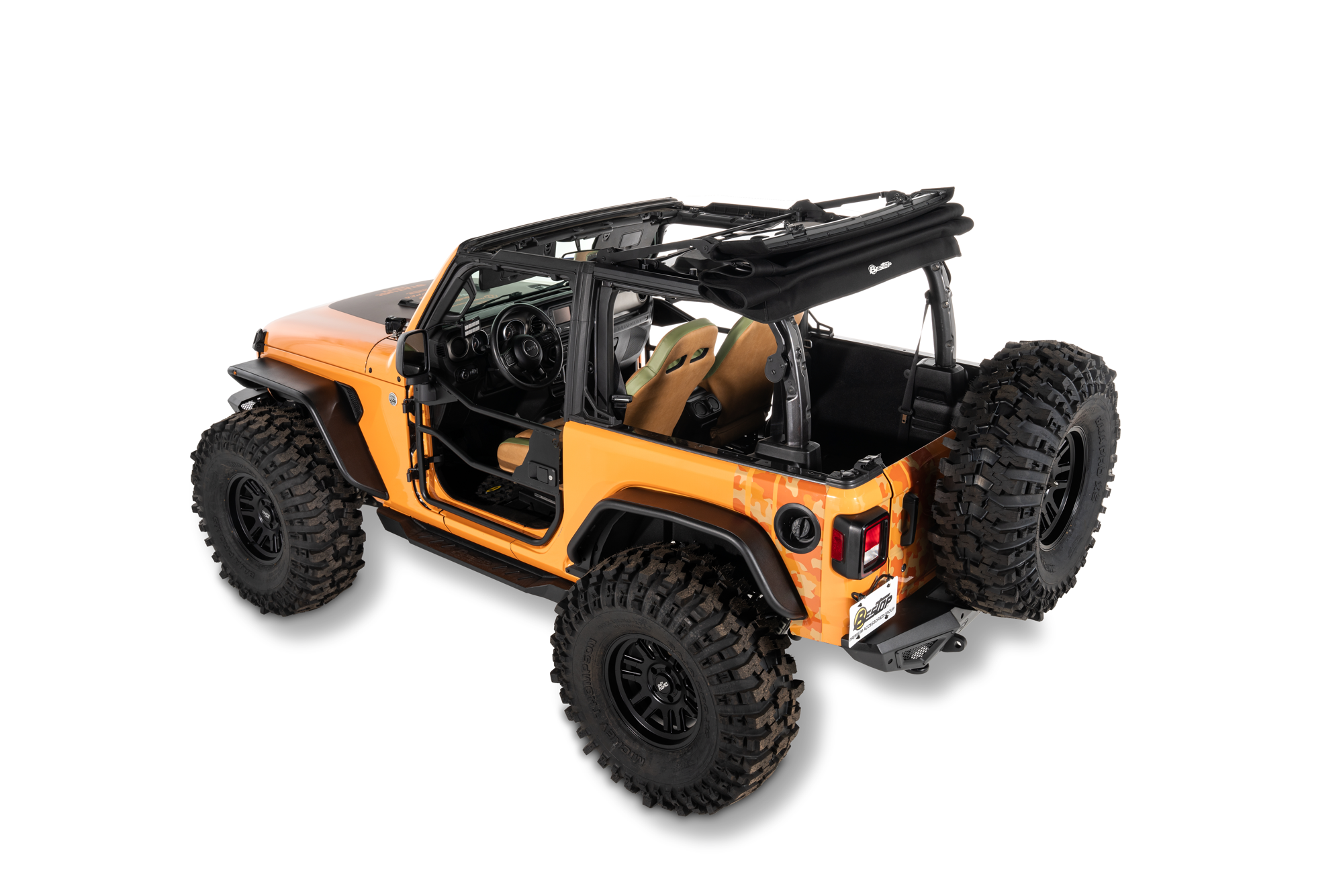 Trektop Glide 2-Door for JL Jeep 2018-26 Wrangler JL Black Diamond Bestop