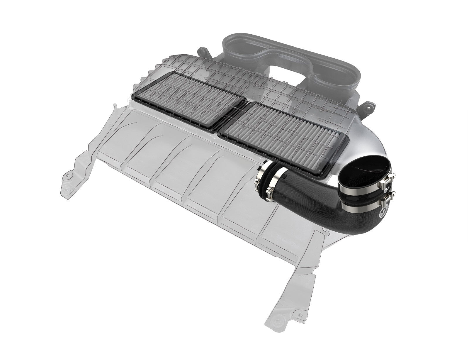 Super Stock Carbon Fiber Induction System w/ Pro Dry S Filter Ram 1500 Trx 21-24 V8-6.2L (sc) aFe Power