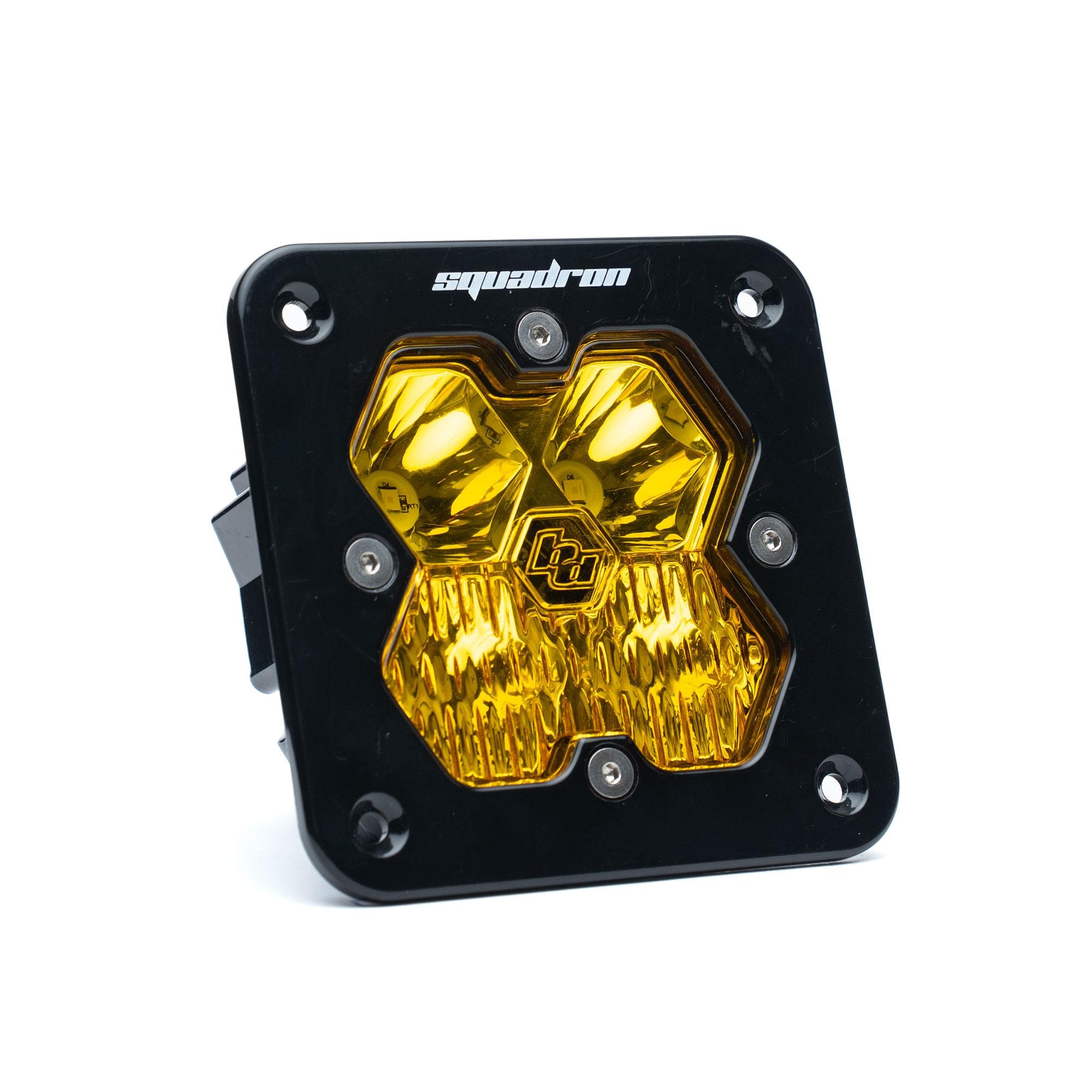 Squadron 2.0 Sport Black Flush Mount LED Auxiliary Light Pod Universal Baja Amber Baja Designs