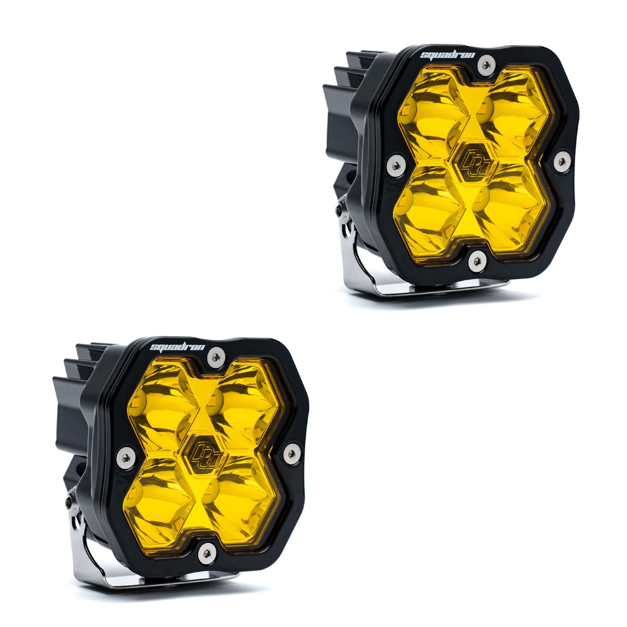 Squadron 2.0 Sport Black LED Auxiliary Light Pod Pair (No Harness) Universal Baja Amber Baja Designs