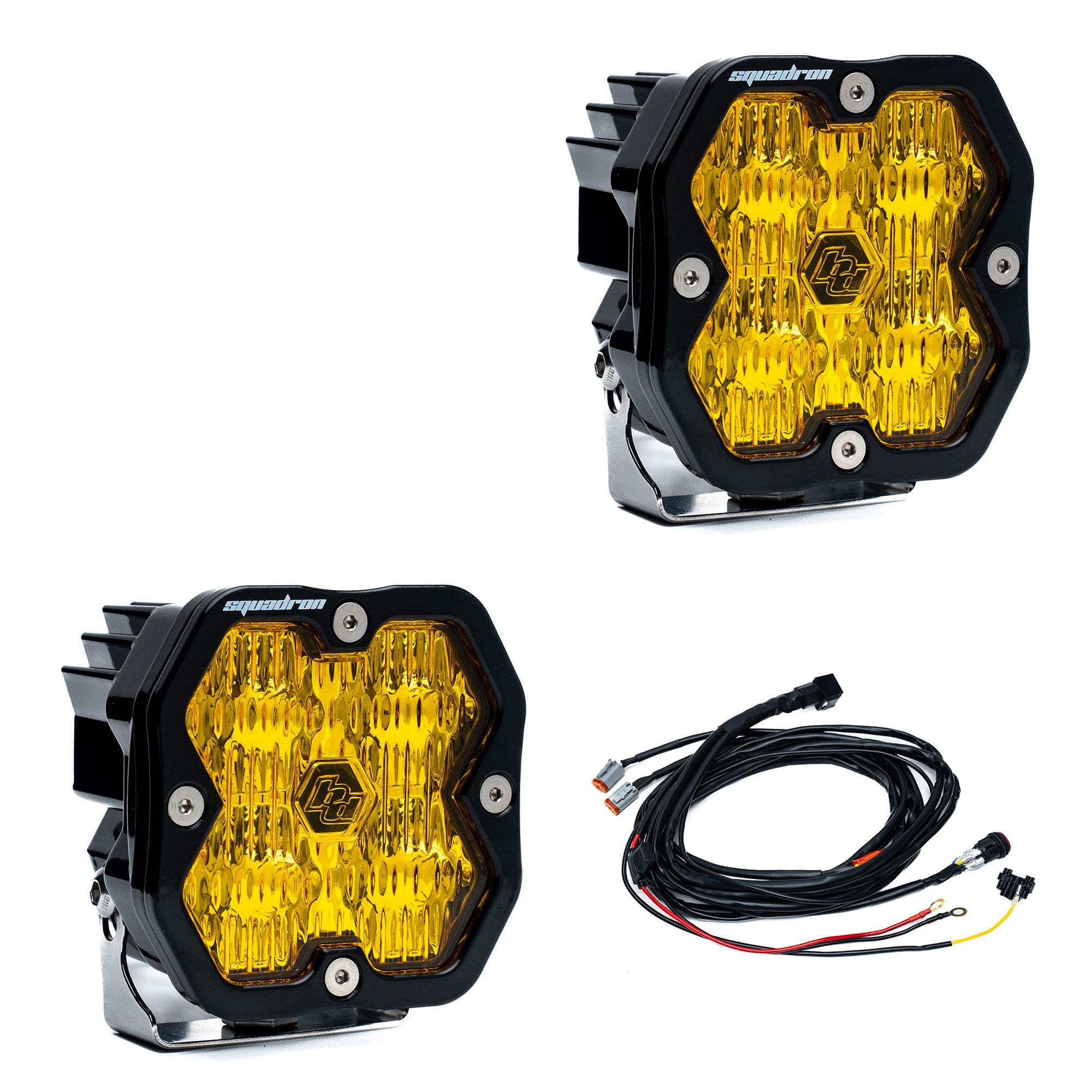 Squadron 2.0 Sport Black LED Auxiliary Light Pod Pair Universal Baja Amber Baja Designs