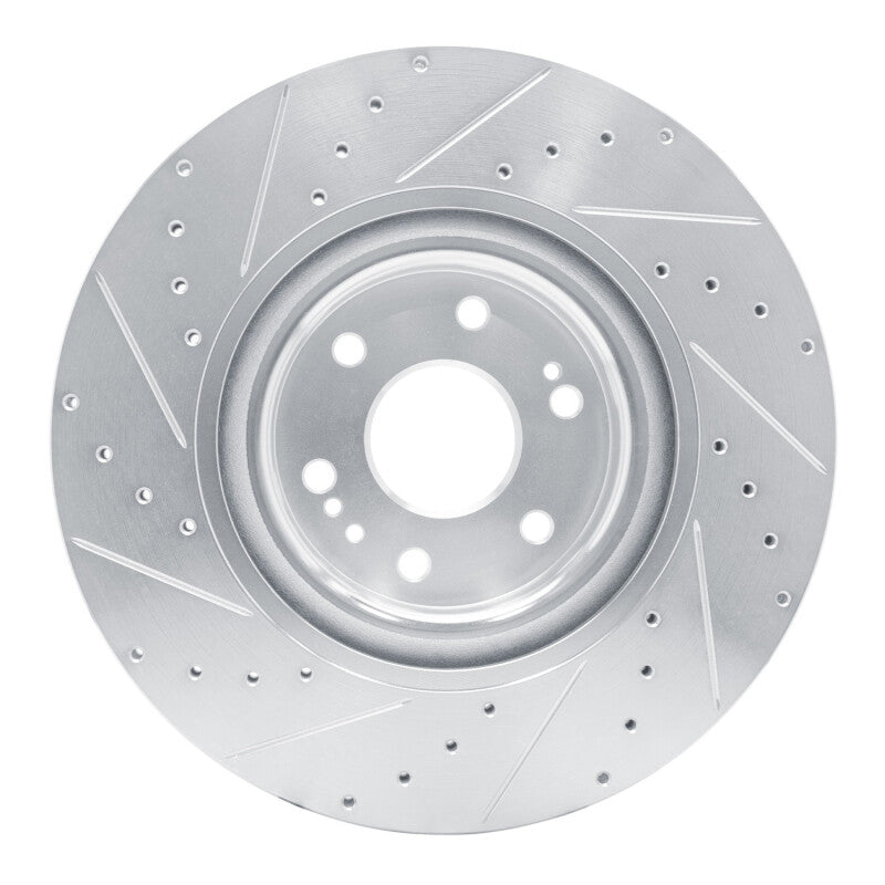 R1 21-25 Cadillac Escalade Front Right Drilled & Slotted Silver Brake Rotor