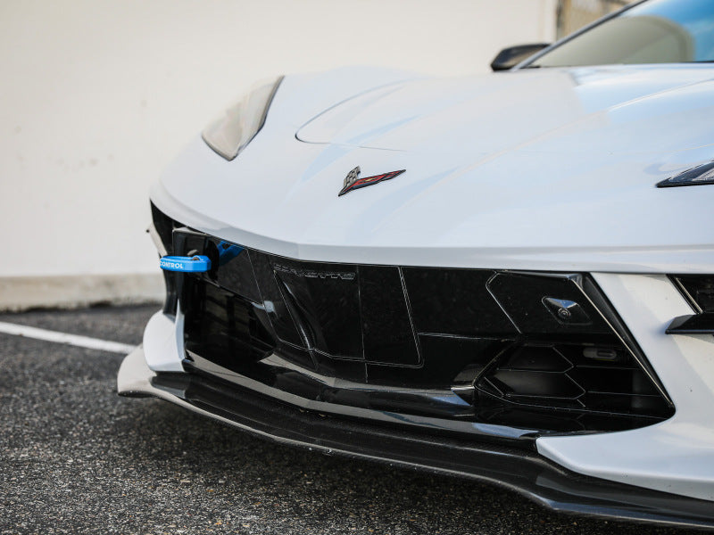 aFe CONTROL Tow Hook for Chevrolet Corvette C8 (2020-2025) enhances towing capability with a sleek design and durable construction.